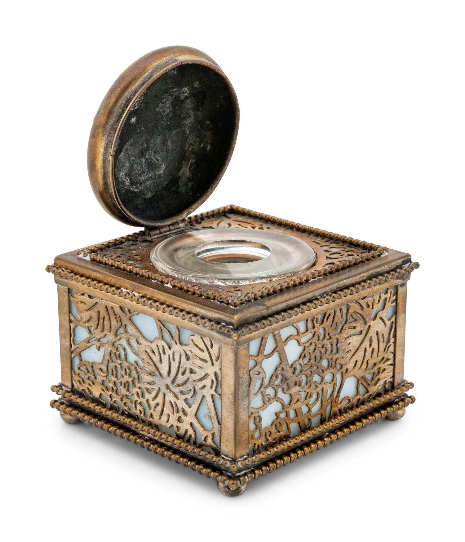 A Tiffany Studios Grapevine Inkwell