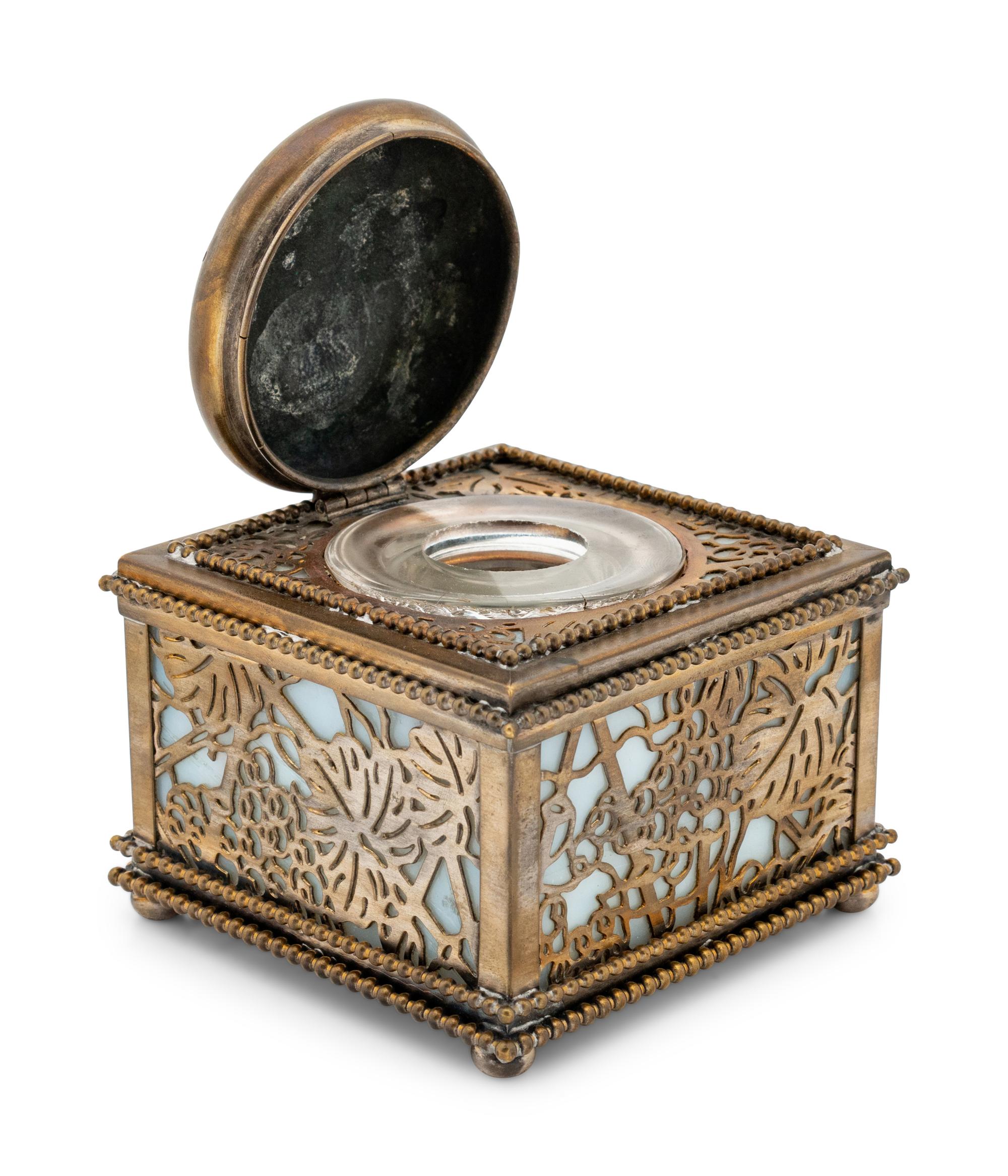 A Tiffany Studios Grapevine Inkwell