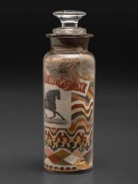 A Pair of Andrew Clemens (American, 1857-1894) 'Sweetheart' Sand Bottles