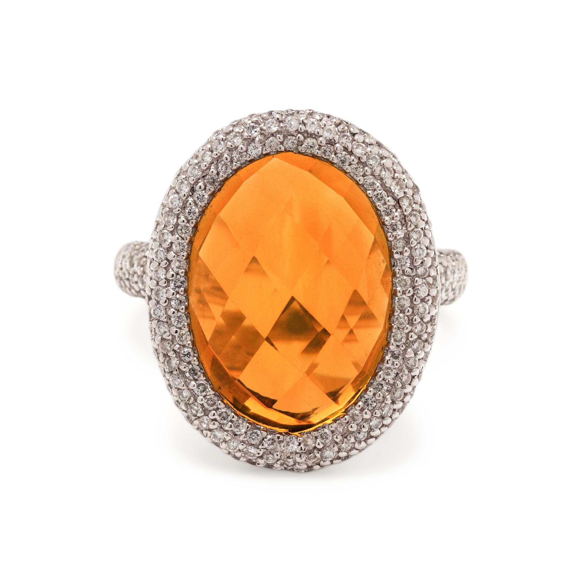 CITRINE AND DIAMOND RING