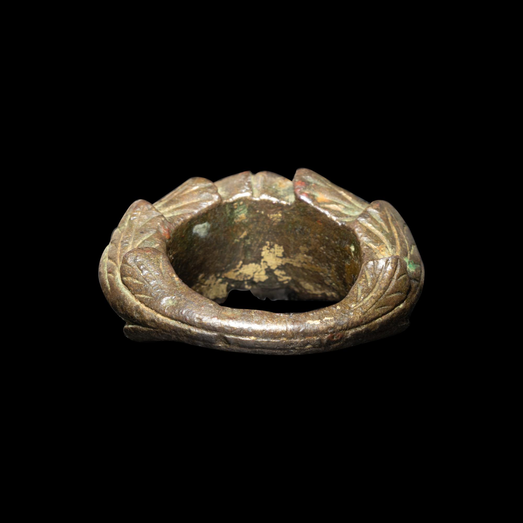 A Roman Gilt-Bronze and Garnet Ring