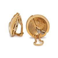 YELLOW GOLD AND DIAMOND EARCLIPS