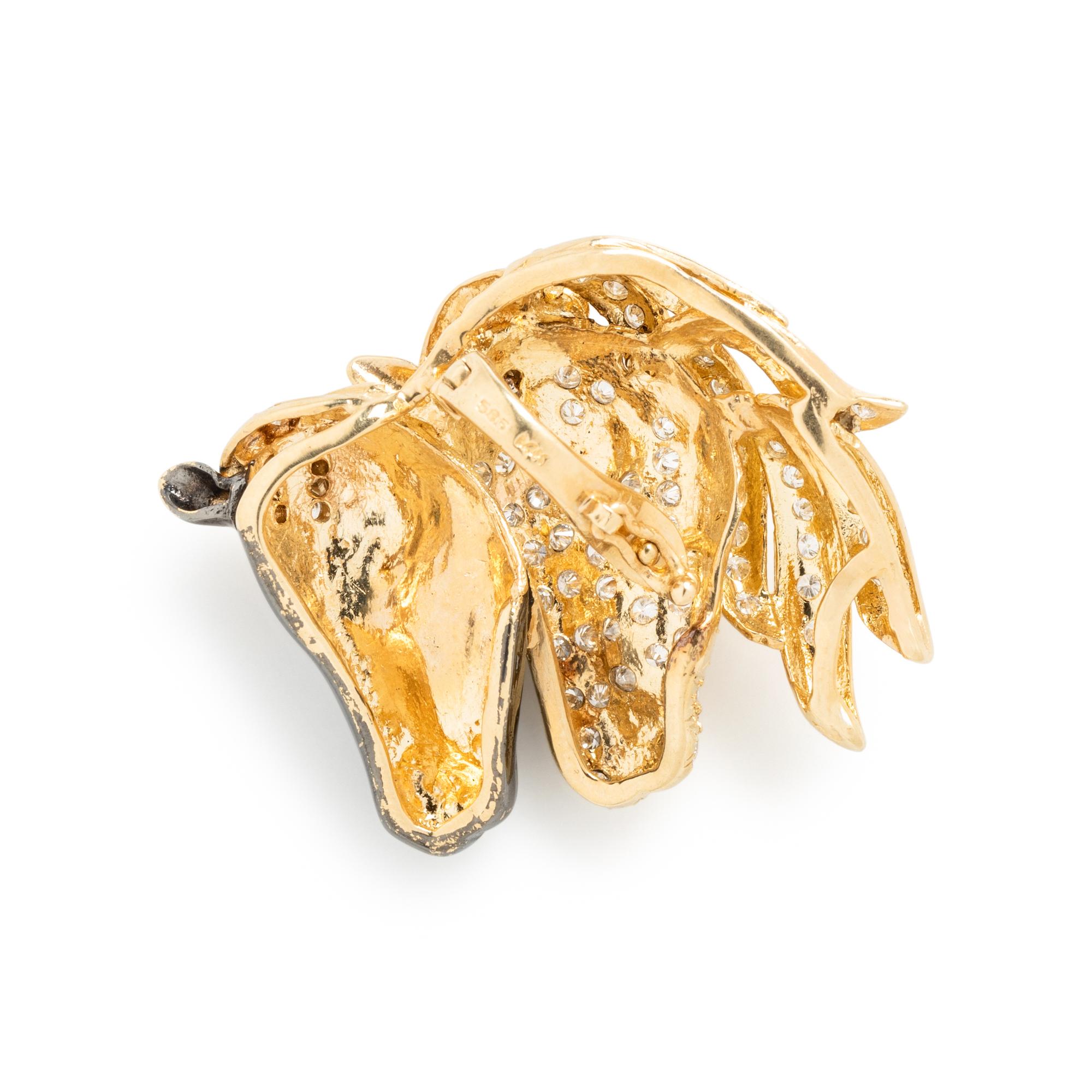 YELLOW GOLD, DIAMOND AND ENAMEL HORSE PENDANT