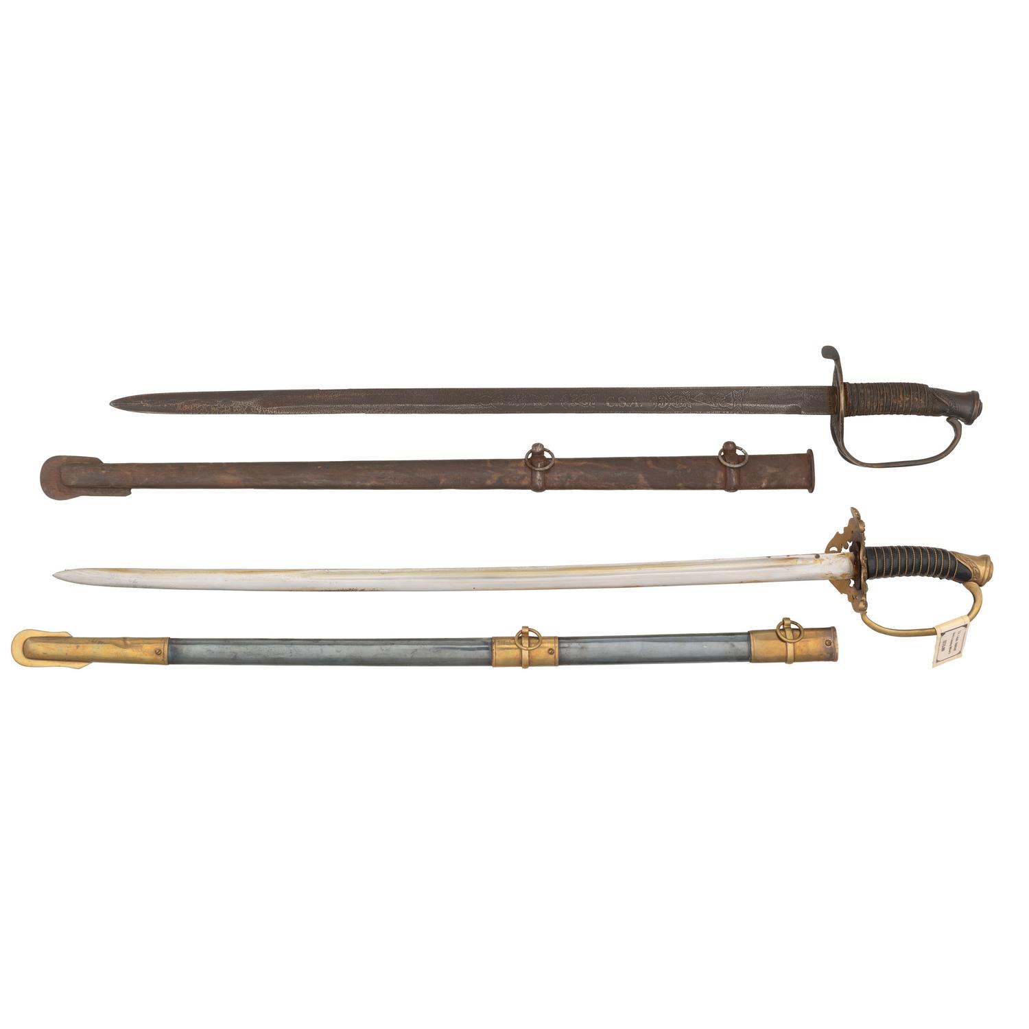 Lot of Two Reproduction Confederate Swords
