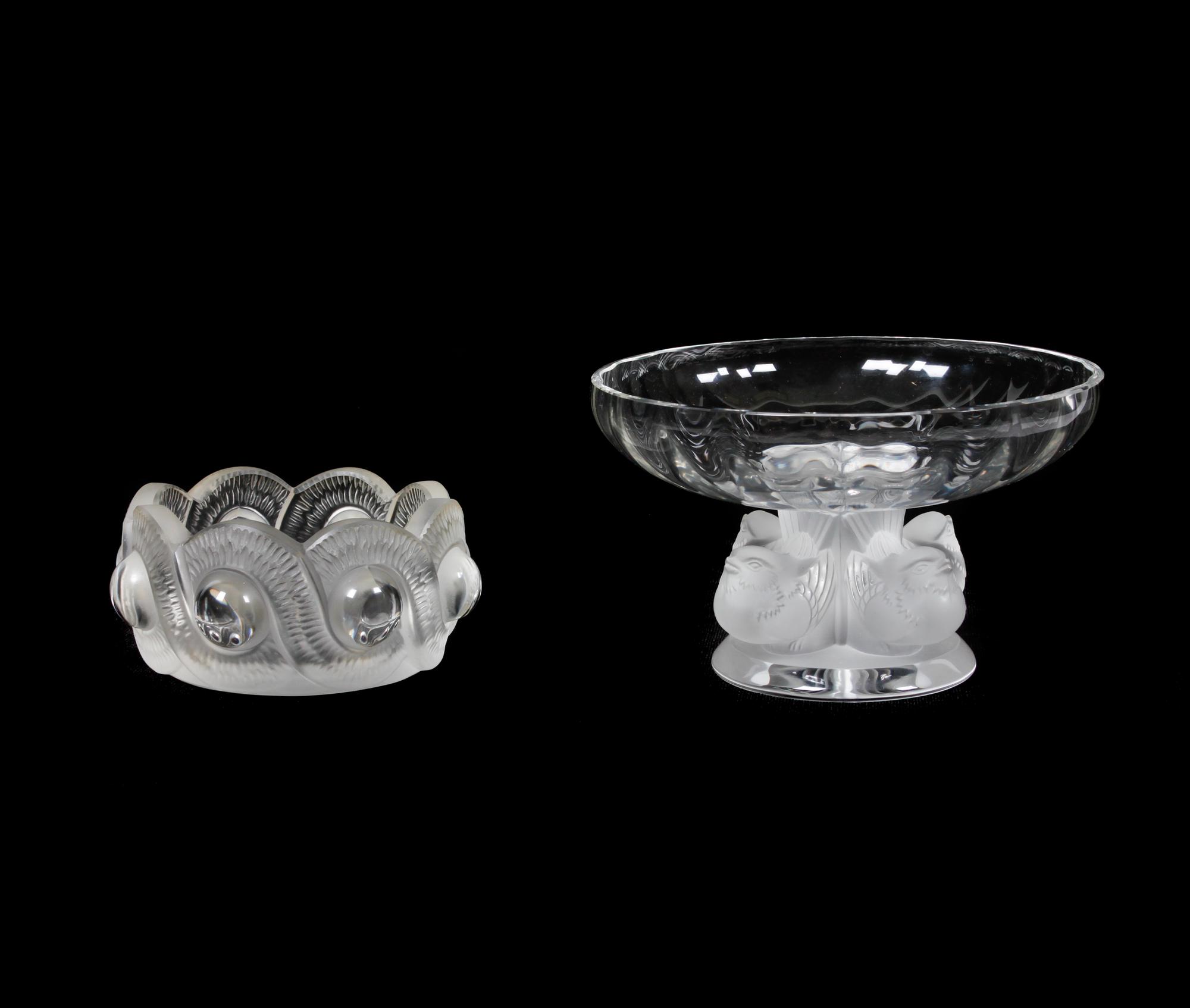 Two Lalique Molded and Frosted Glass Articles