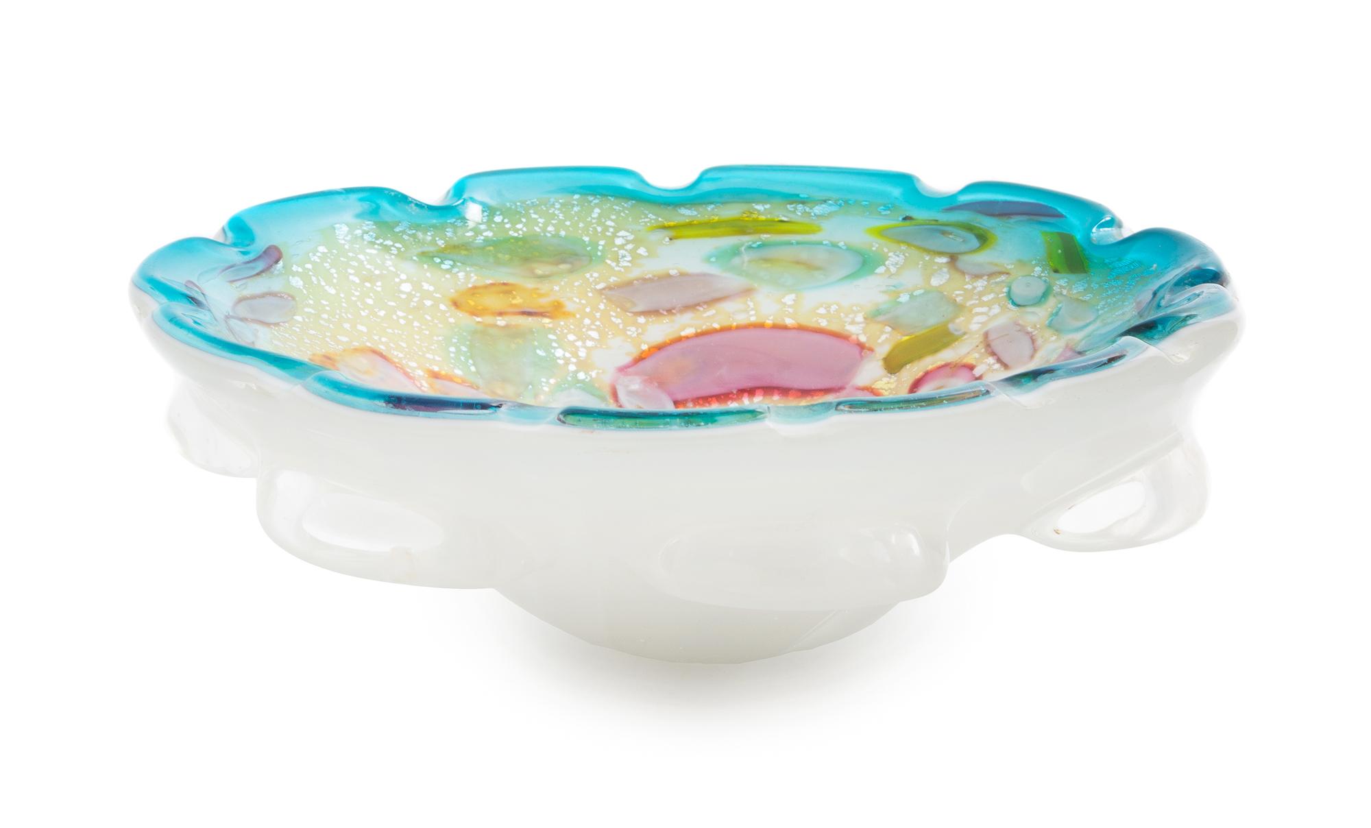 An Italian Glass Bowl Diameter 8 1/2 inches.