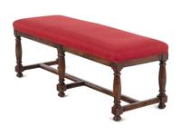 A William and Mary Style Walnut Bench
