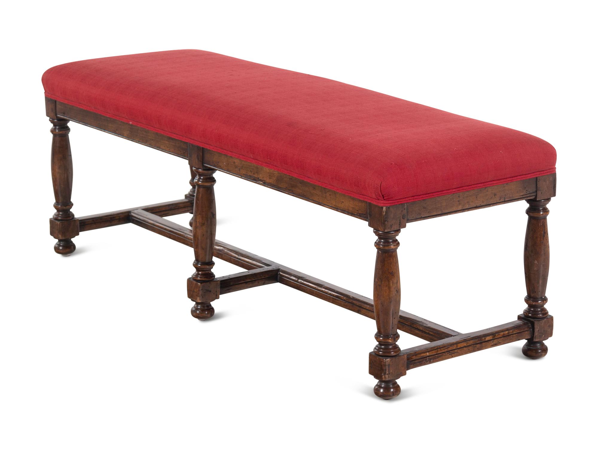 A William and Mary Style Walnut Bench