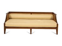 A Contemporary Walnut and Cane Daybed