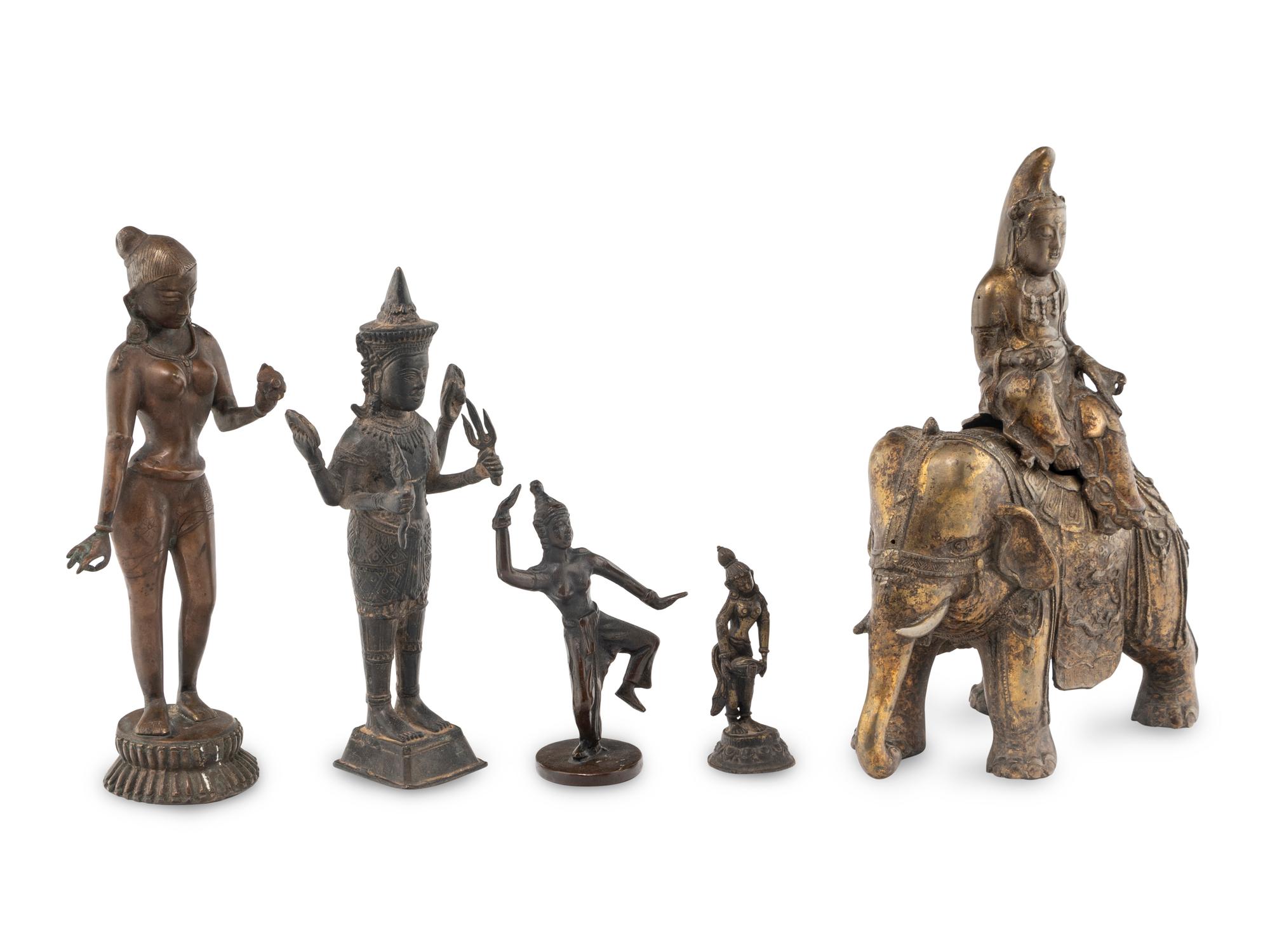 Five Asian Bronze Figures