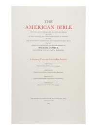 [LEAF BOOK - BIBLES]. The American Bible. Original Leaves from Rare and Historic Bibles Printed in the Colonies and the United States of America During the Seventeenth, Eighteenth, and Nineteenth Centuries . Michael Zinman, compiler. San Francisco: Andrew Hoyem at the Arion Press for; Ardsley, NY: Haydn Foundation for the Cultural Arts, 1993.
