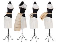 Collection of Seven Bustles and One Skirt Supporter, 1870-80s