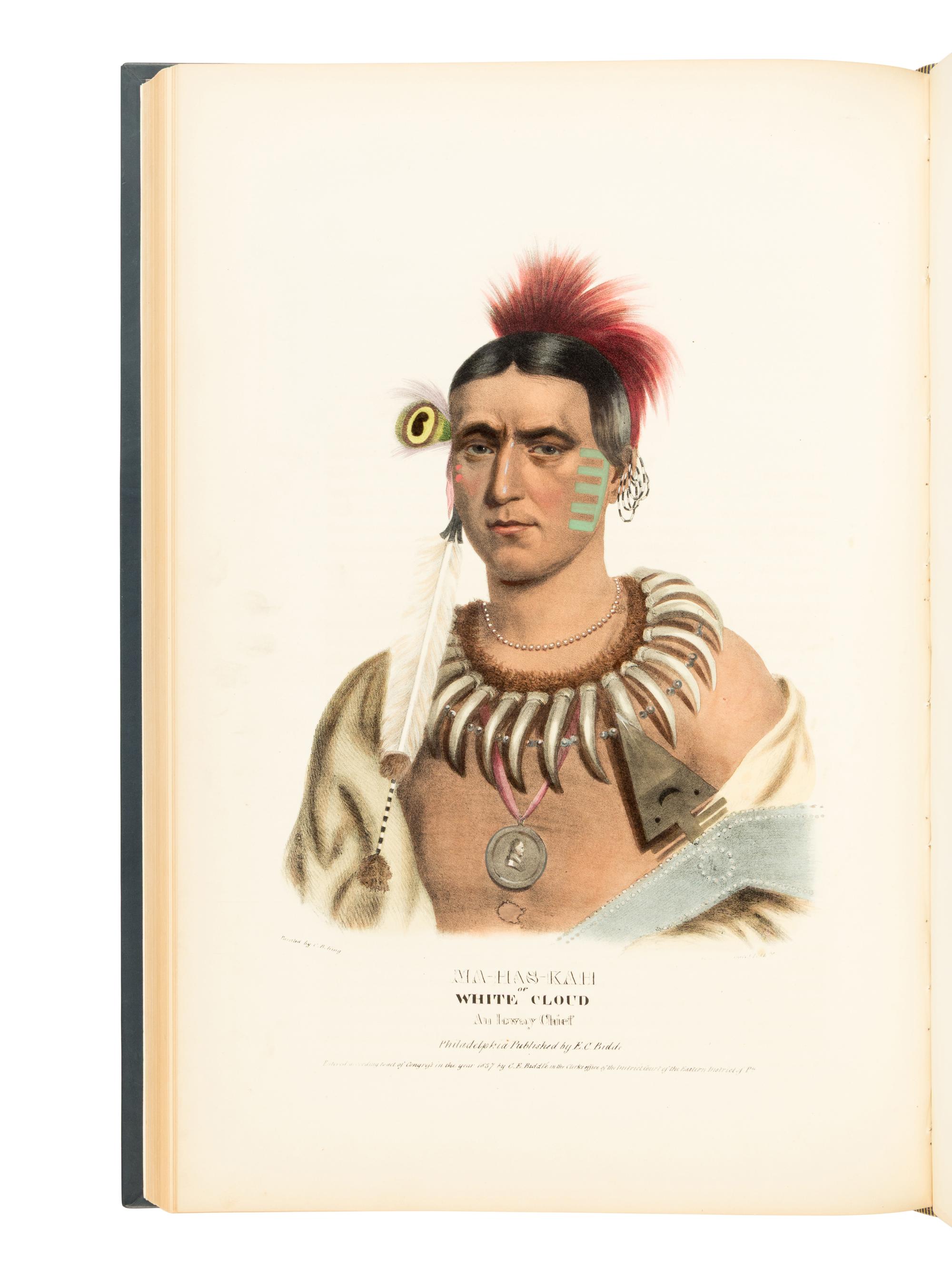 [AMERICANA]. McKENNEY, Thomas L. (1785-1859) and James HALL (1793-1868). History of the Indian Tribes of North America . Philadelphia: [Edward C. Biddle, 1836]; Frederick W. Greenough, 1838; Daniel Rice and James G. Clark, 1844.