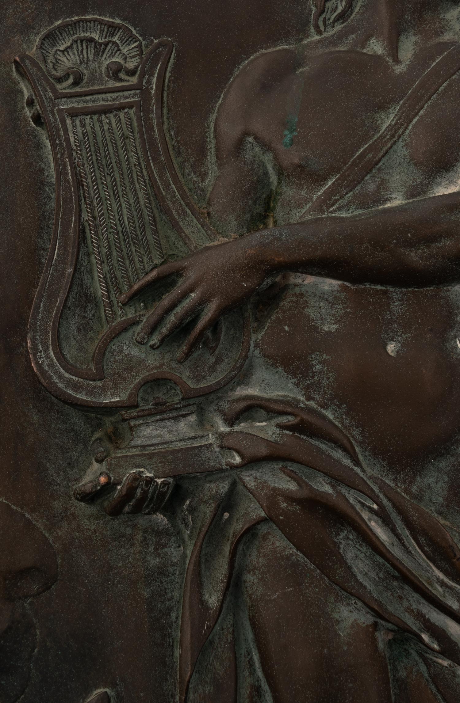 A French Bronze Relief Plaque Depicting Orpheus in Hades