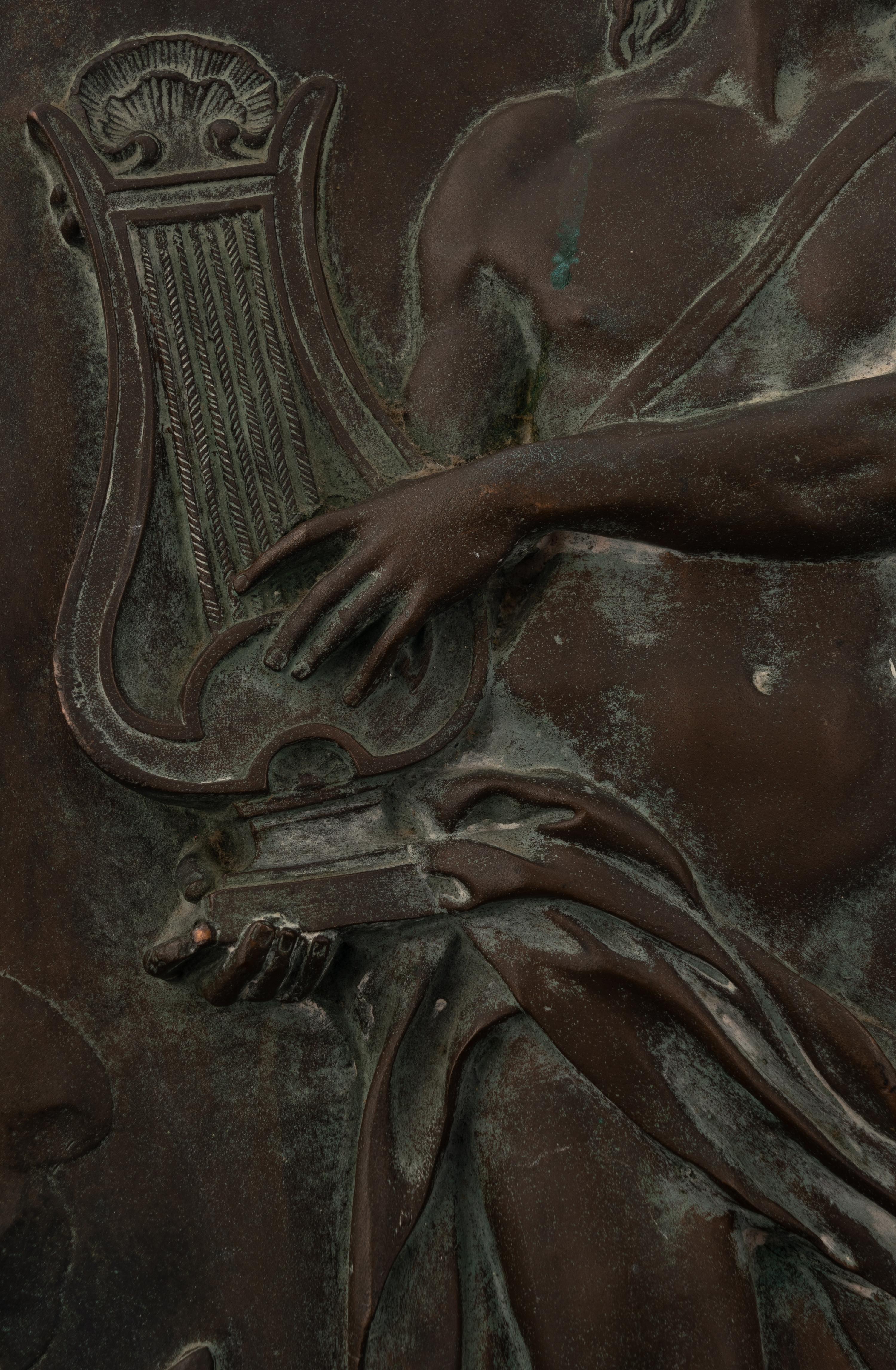 A French Bronze Relief Plaque Depicting Orpheus in Hades