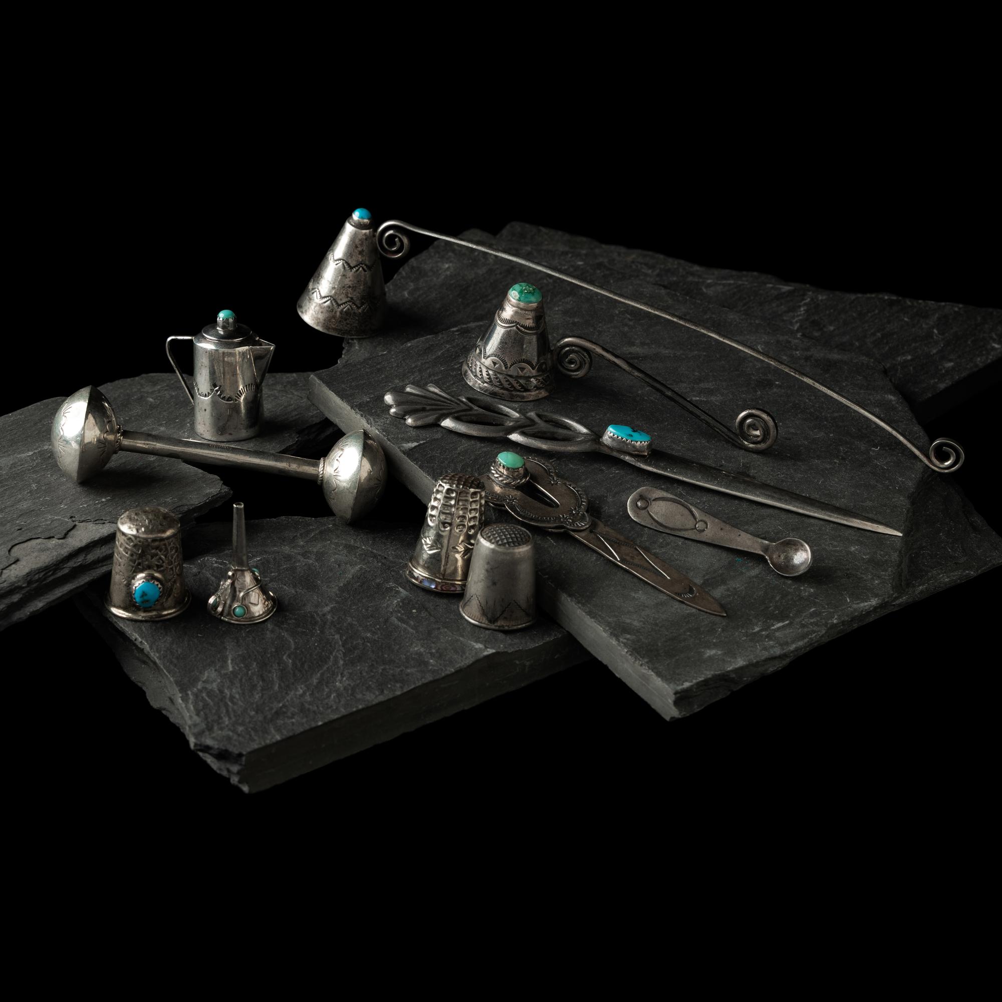 Navajo Silver Curio Pieces, PLUS