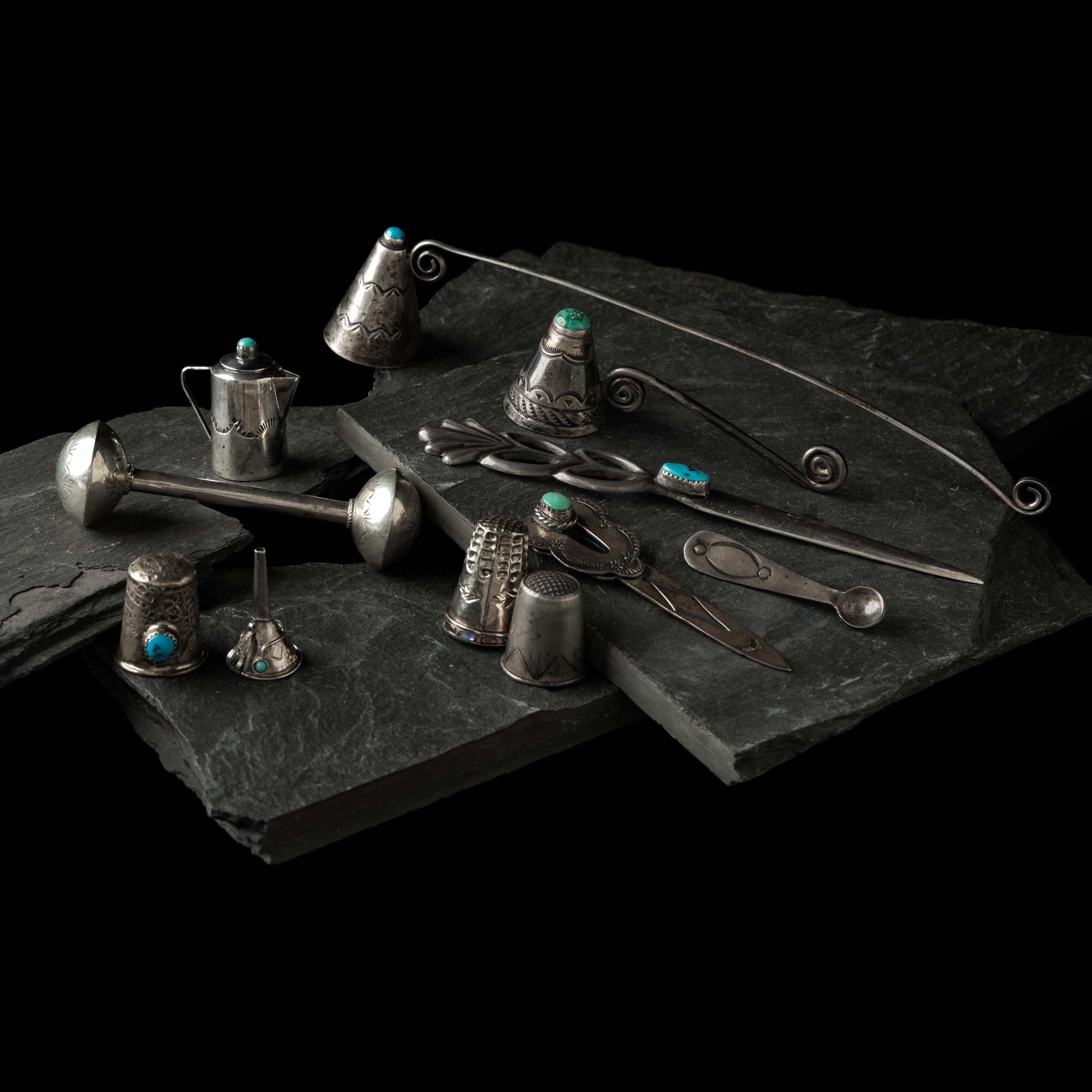 Navajo Silver Curio Pieces, PLUS