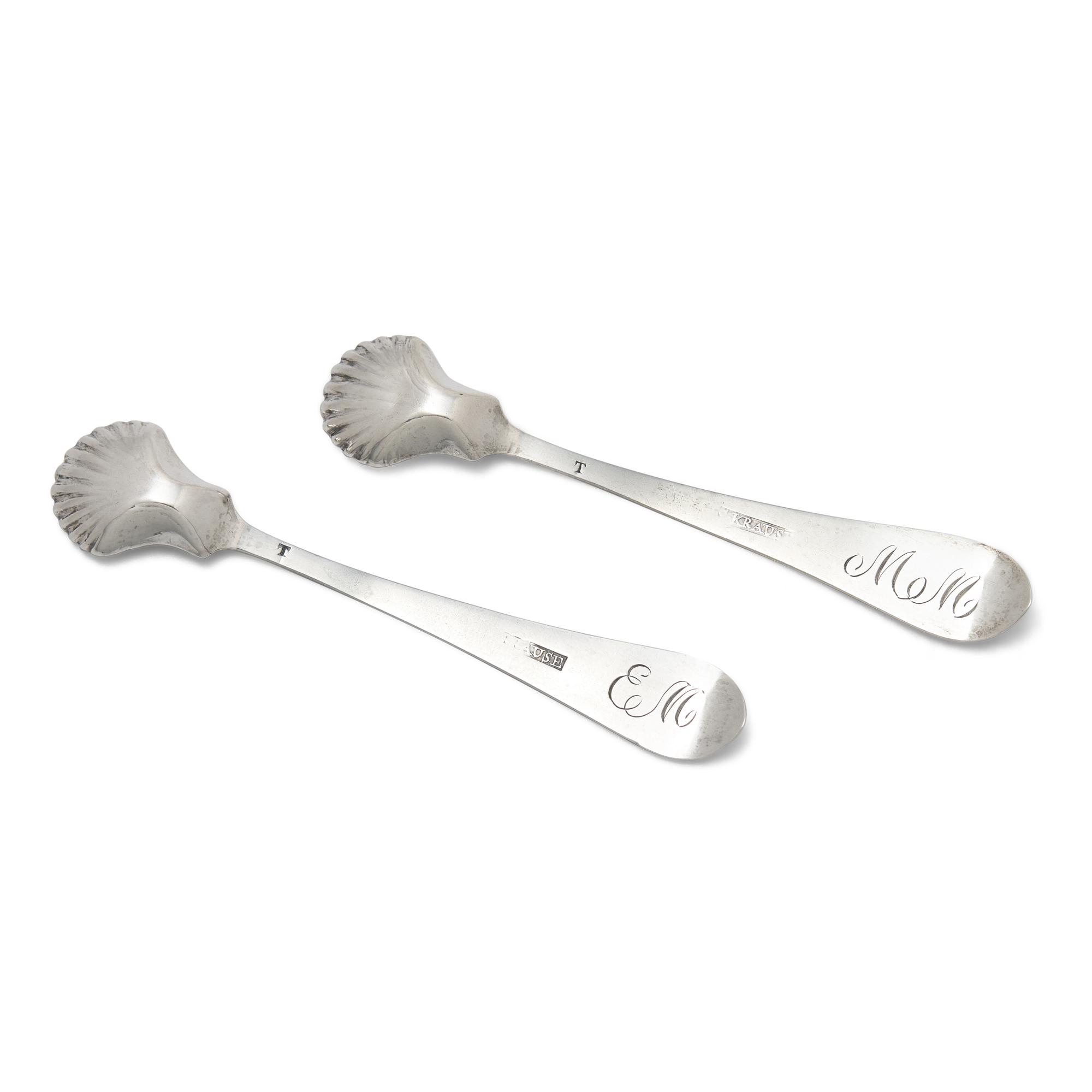 A Pair of Federal Coin Silver Salt Spoons