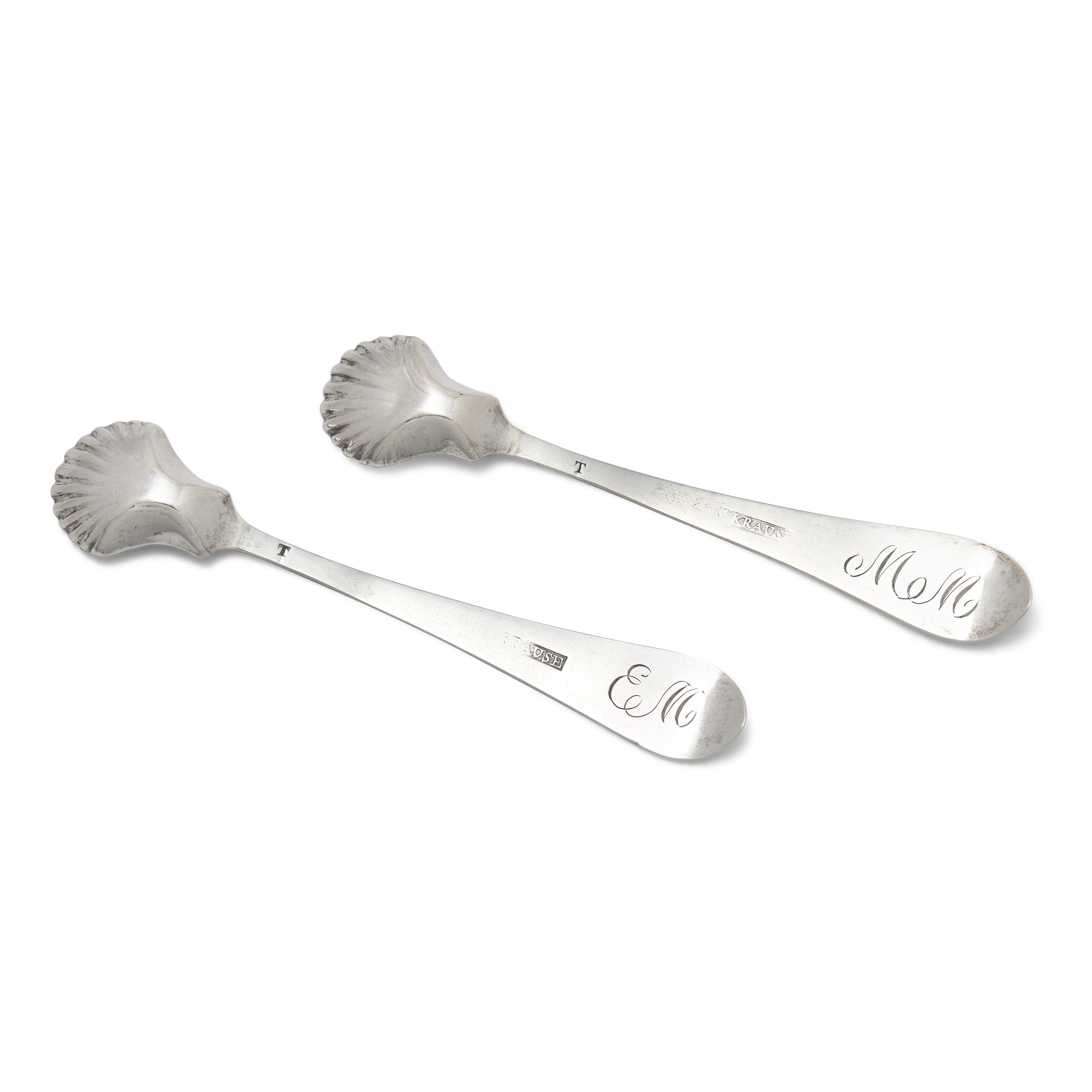 A Pair of Federal Coin Silver Salt Spoons