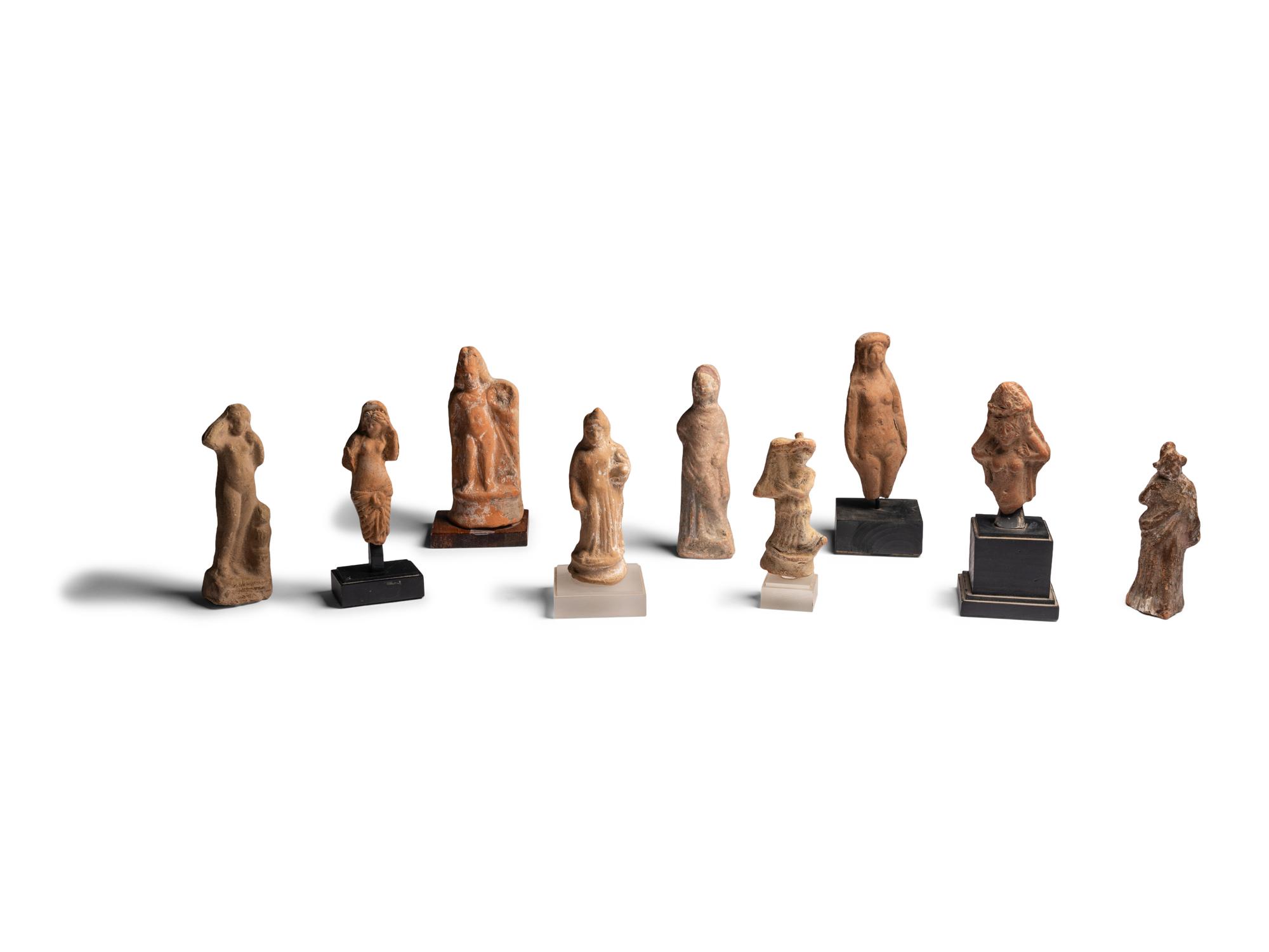 Nine Greco-Roman Terracotta Figures