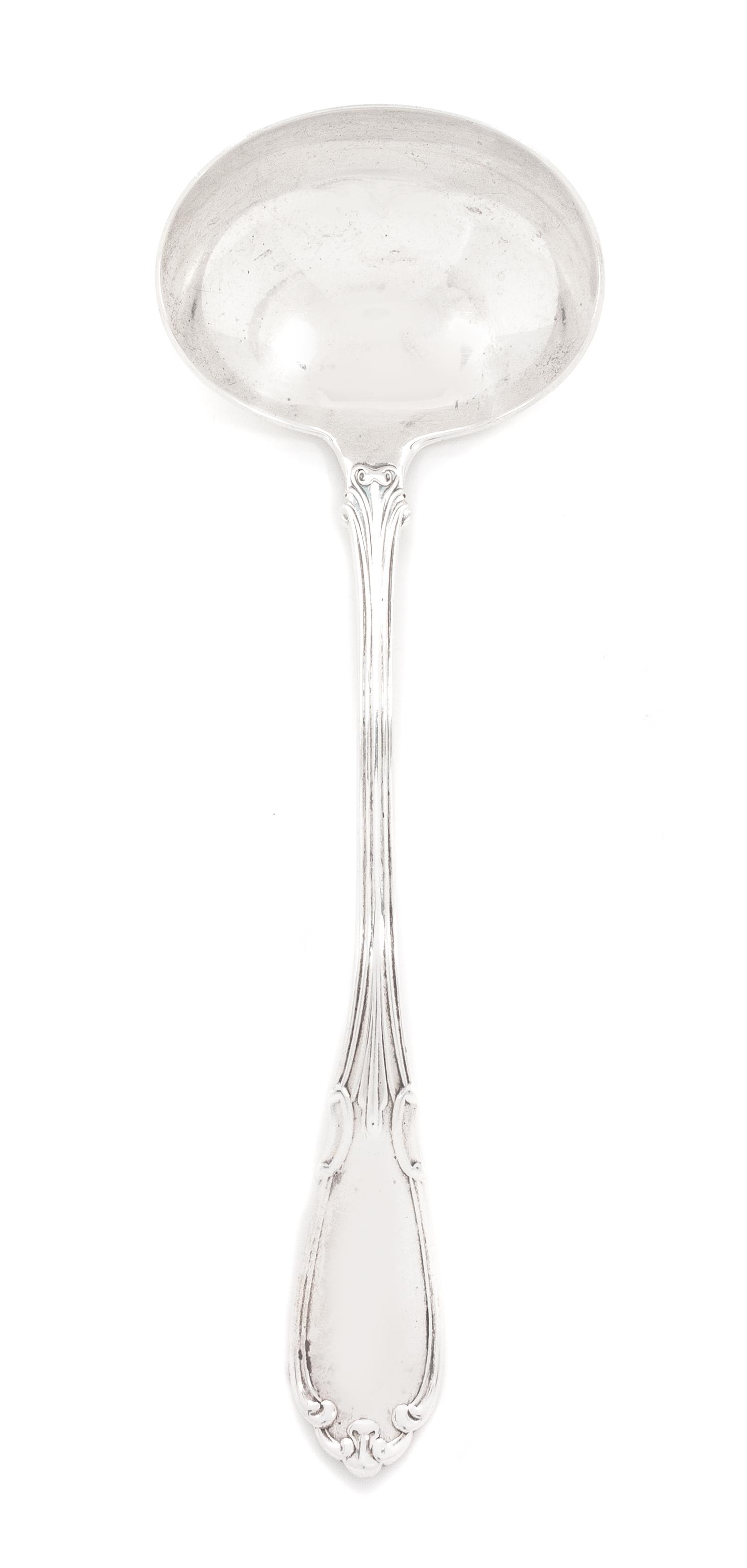An American Coin Silver Ladle, Newell Harding, Boston & Haverhill, MA, monogrammed "M" on underside of handle