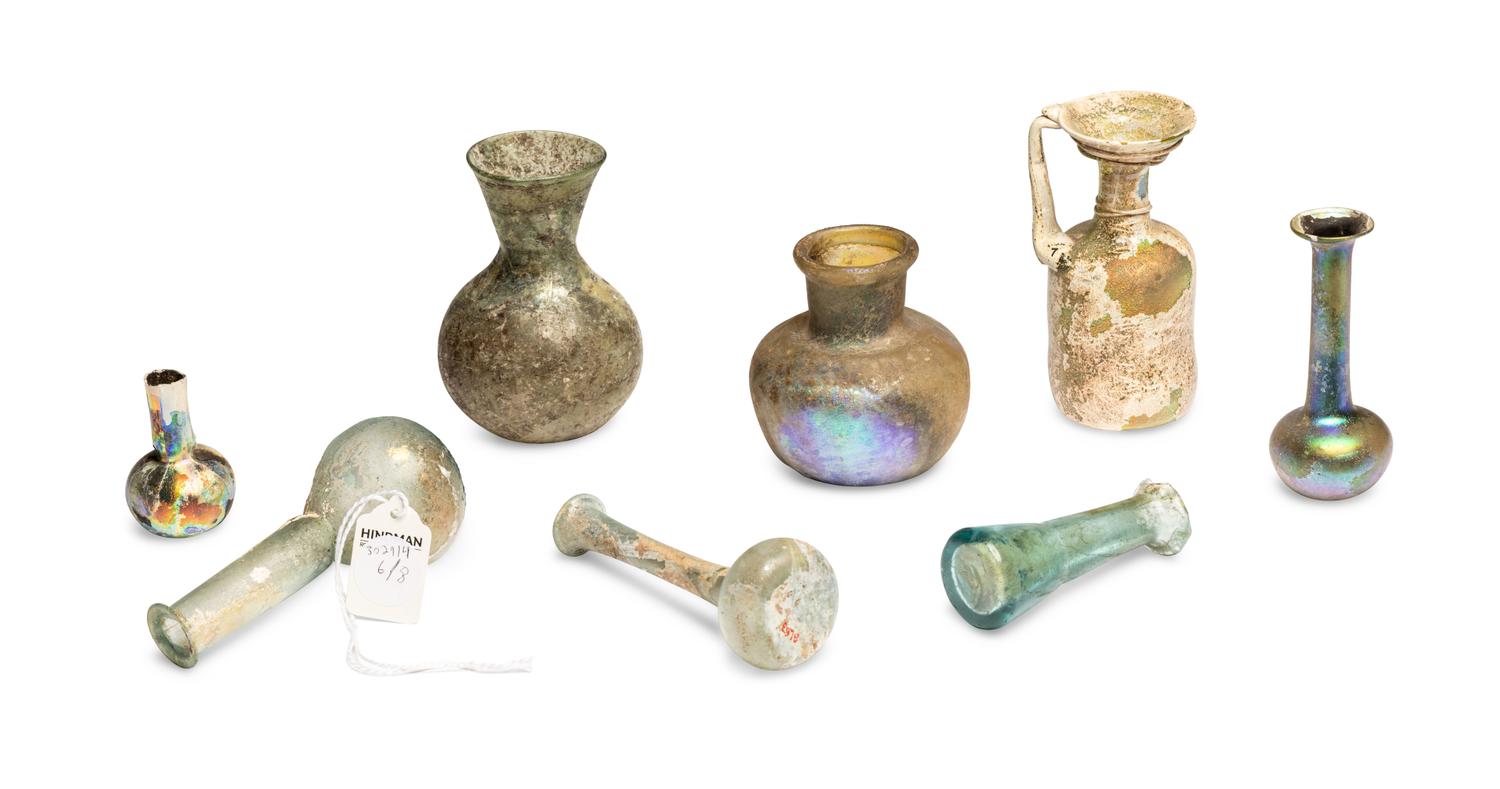 Eight Roman Glass Vessels