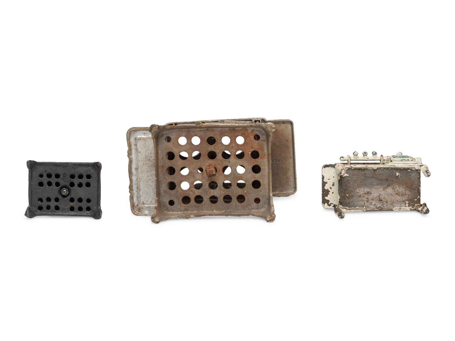 Four Salesman's Sample or Child's Toy Cast Iron Stoves