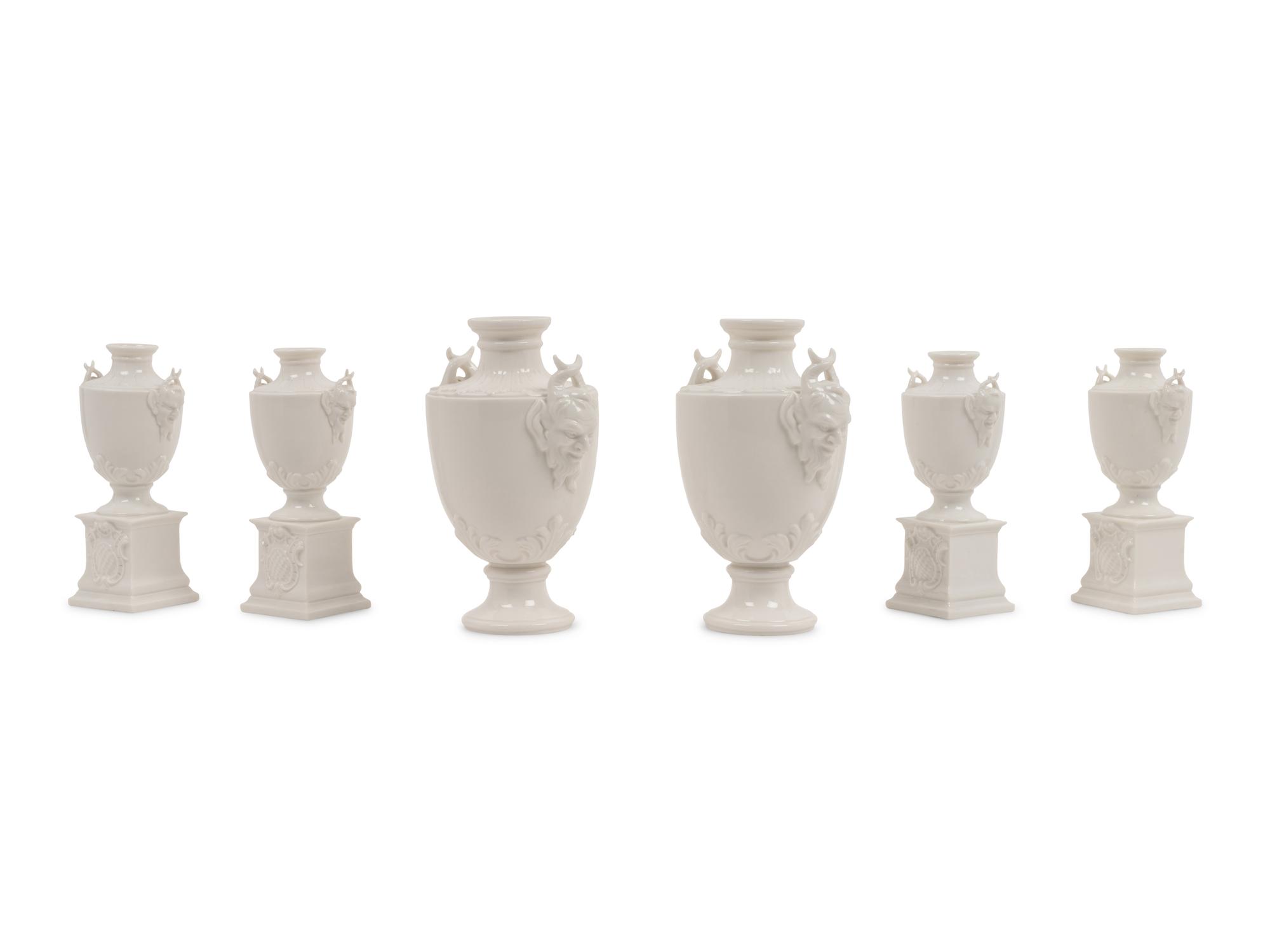 A Set of Six Nymphenburg Porcelain Urns