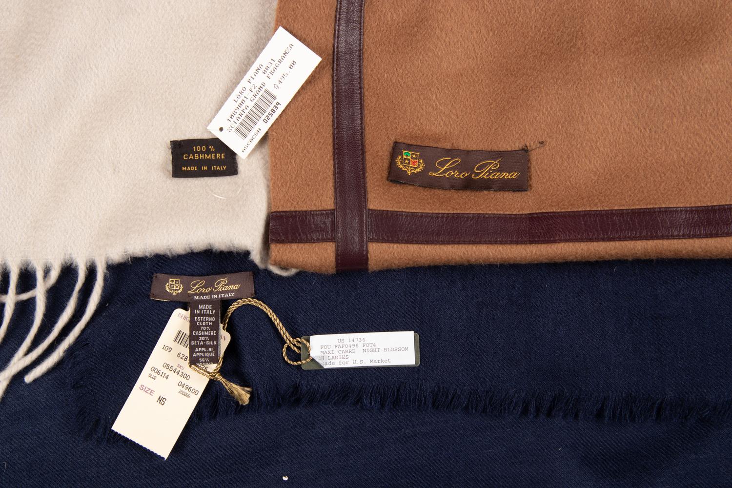 Three Loro Piana Cashmere Scarves