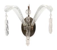 A Pair of Silvered Metal Three-Light Sconces