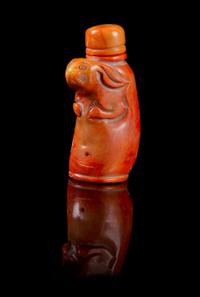 A Coral Snuff Bottle Height 3 1/4 inches.