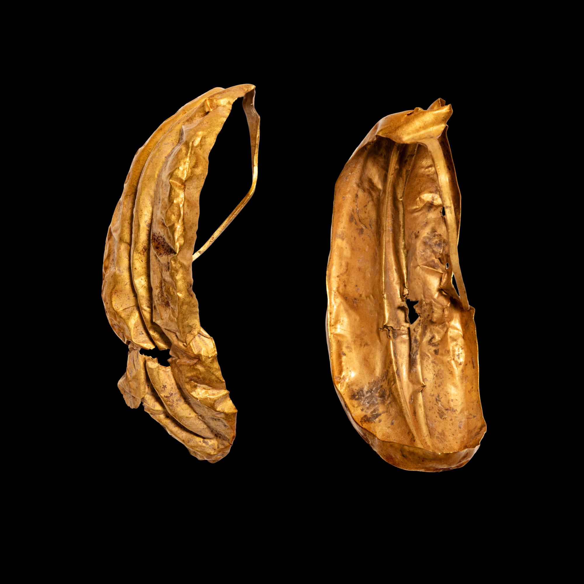 A Pair of Sumerian Gold Earrings