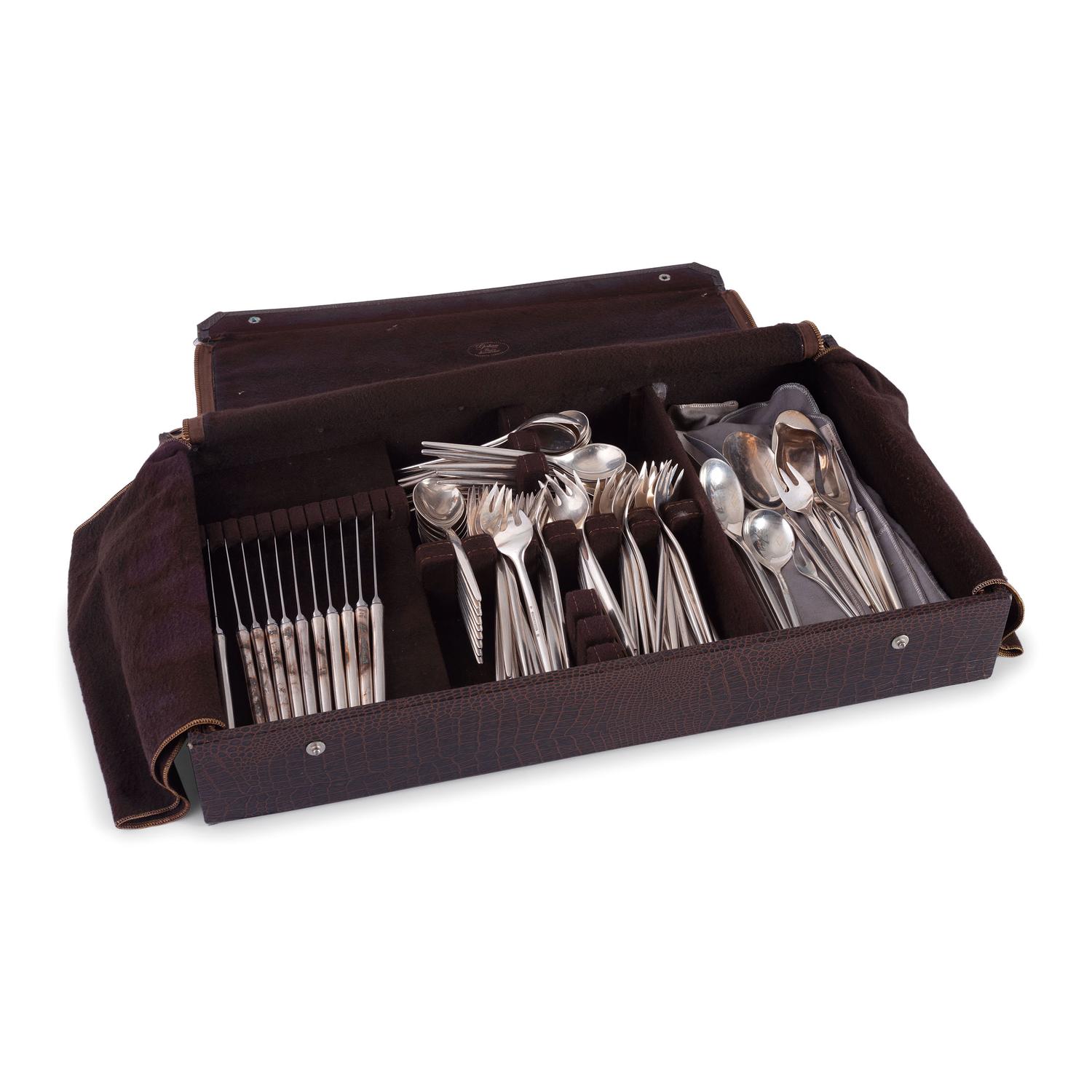 An Anton Michelsen Silver Flatware Set, Retailed by H Nils