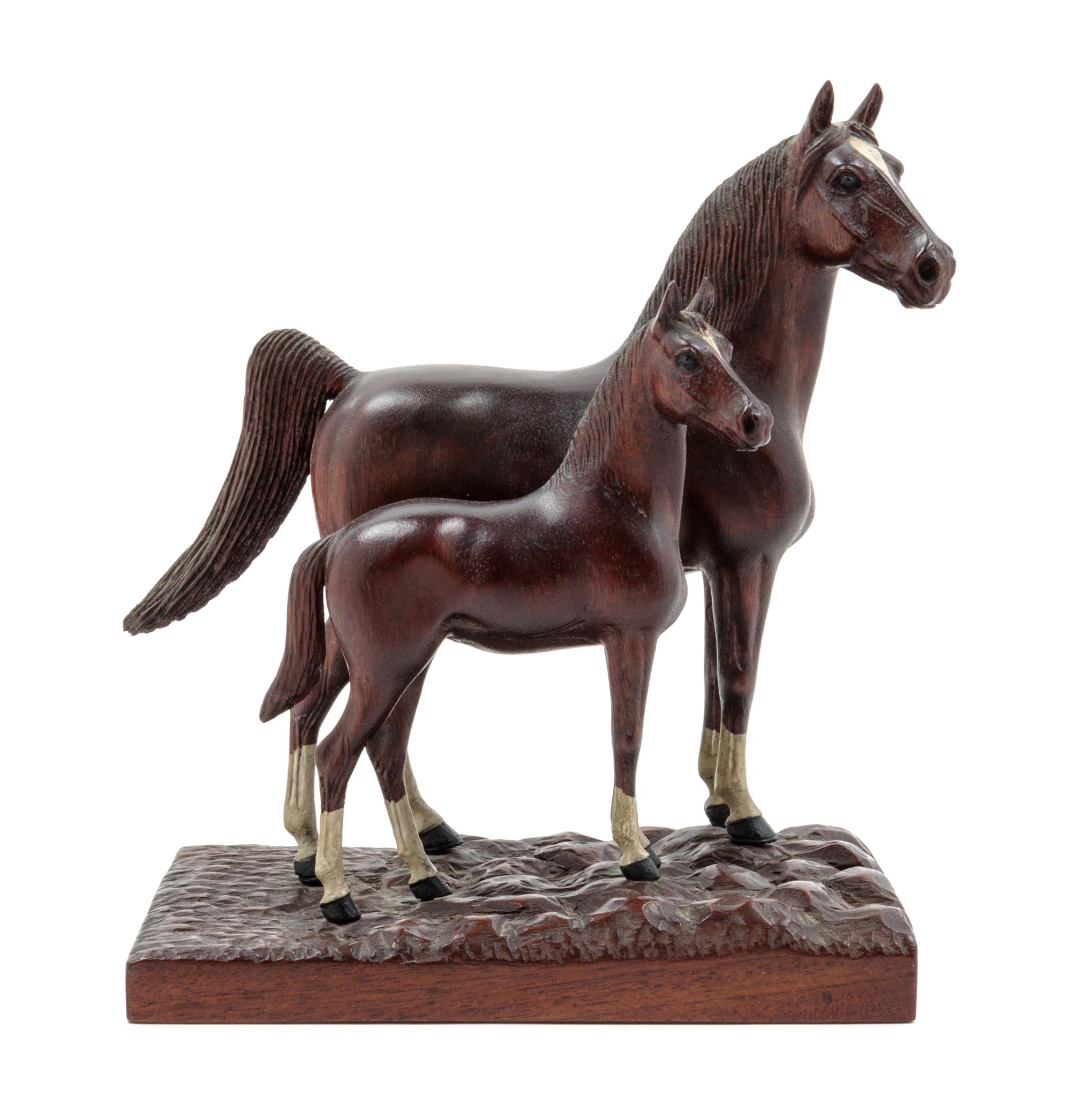 A Carved and Painted Wood Figural Group Height 8 3/4 inches. — ATTRIBUTED TO PETER GIBA, 20TH CENTURY