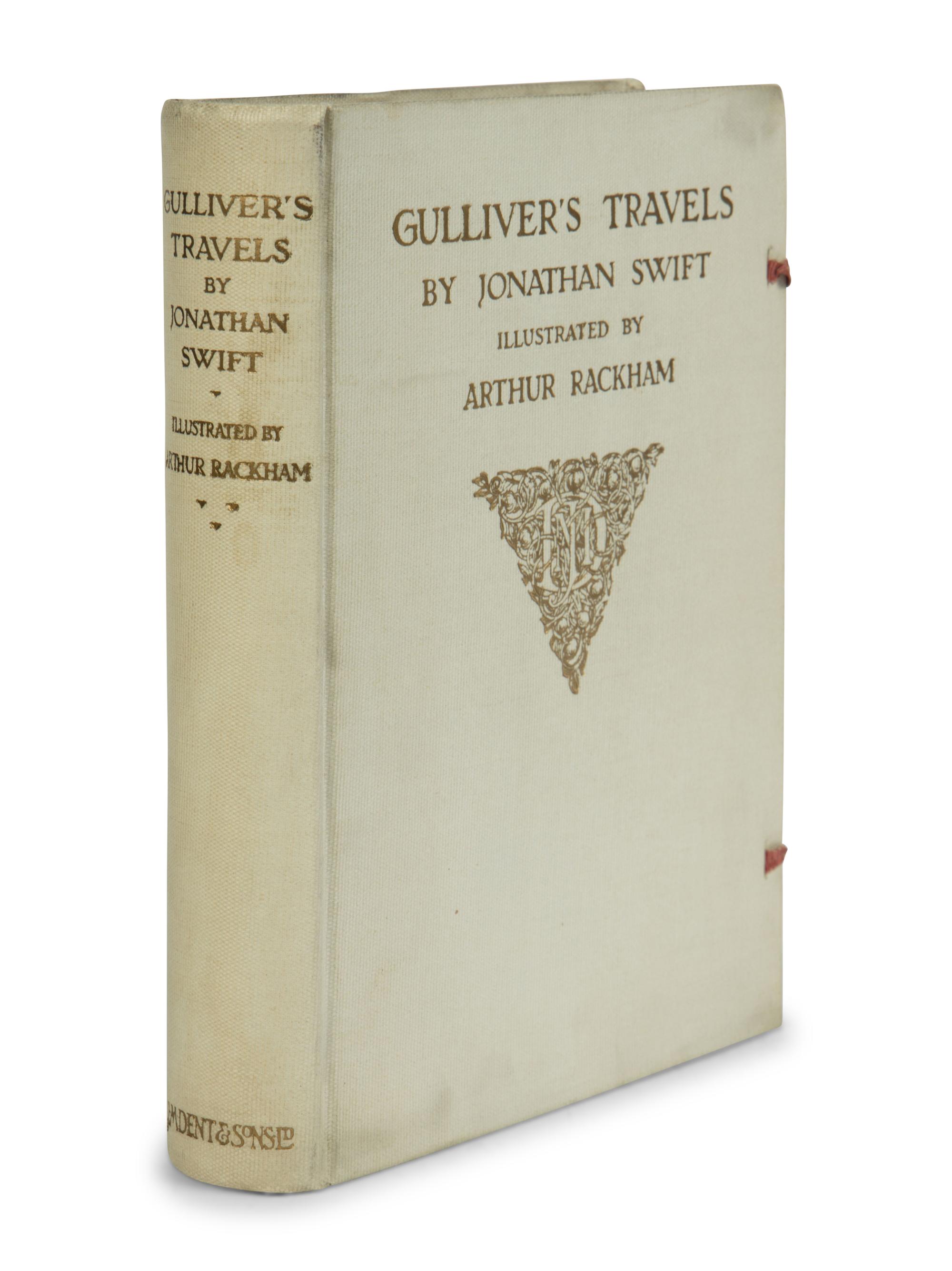 [RACKHAM, Arthur (1867-1939), illustrator]. SWIFT, Jonathan (1667-1745). Gulliver’s Travels into Several Remote Nations of the World . London and New York: J. M. Dent & Co. and E. P. Dutton & Co., 1909.