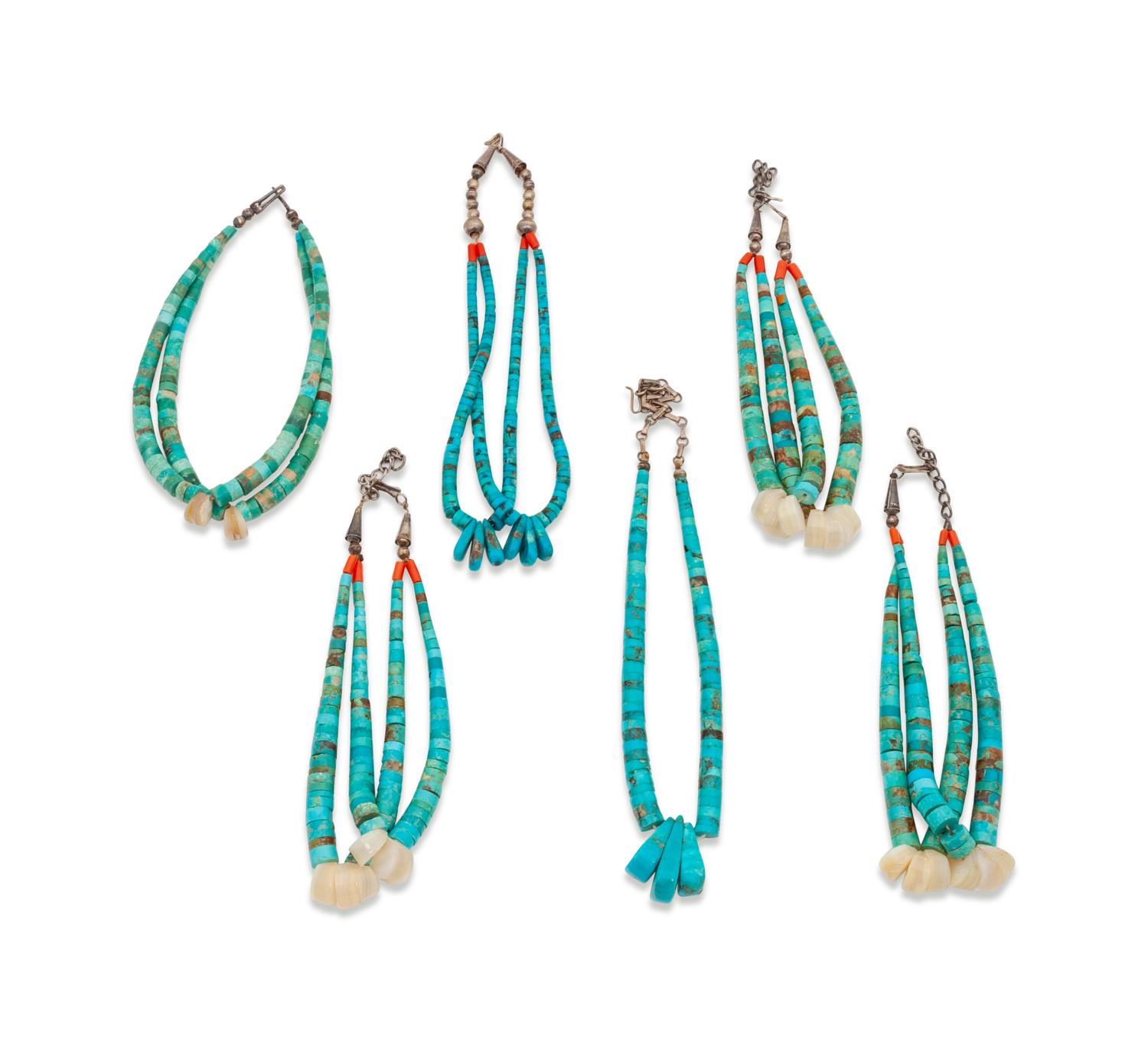 Six Rolled Turquoise Joclas