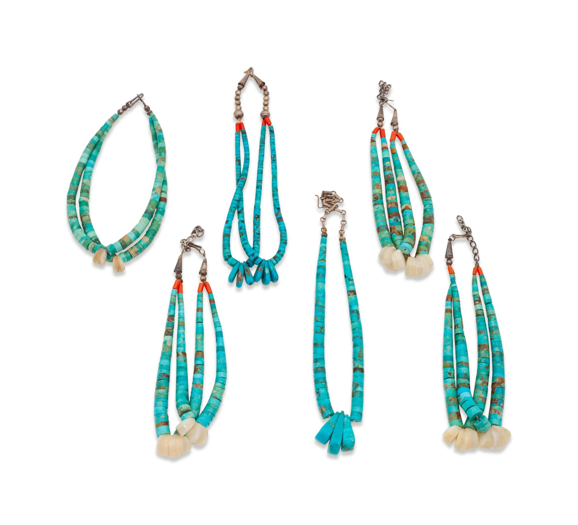 Six Rolled Turquoise Joclas