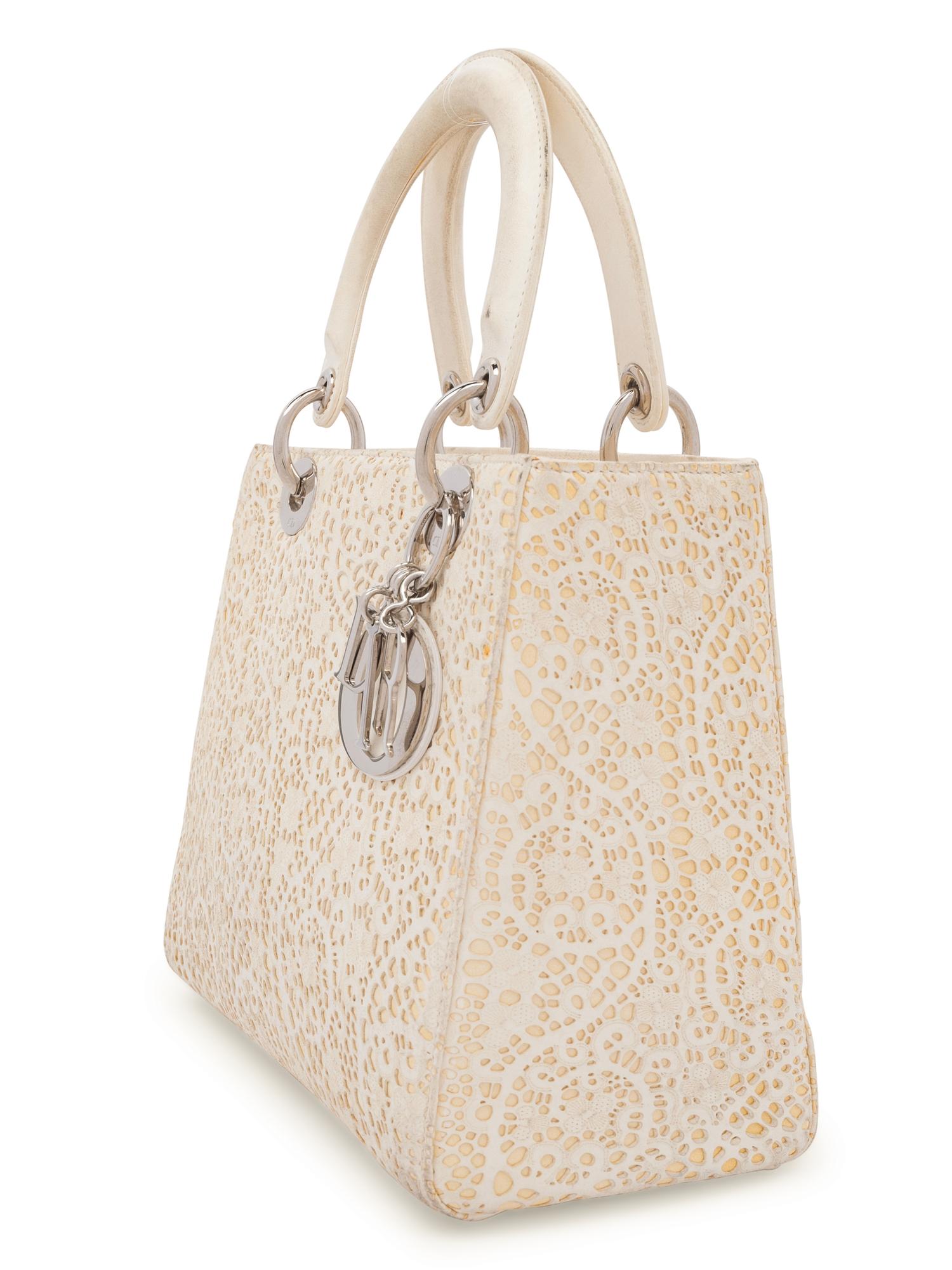 Christian Dior Limited Edition Laser Cut Leather Small Lady Dior Bag, 2007