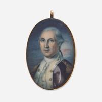 American School 19th century, After Charles Willson Peale (1741-1827) Portrait Miniature of George Washington in Uniform