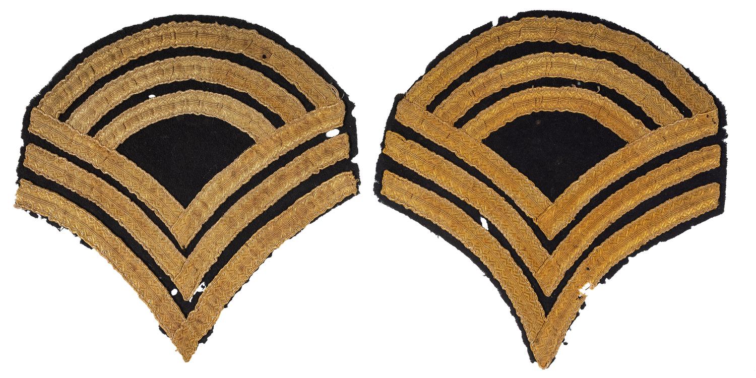 A group of items identified to Sergeant Major John S. Dollinger, 1st Ohio Volunteer Cavalry, incl. sergeant major chevrons and quarter plate tintype.