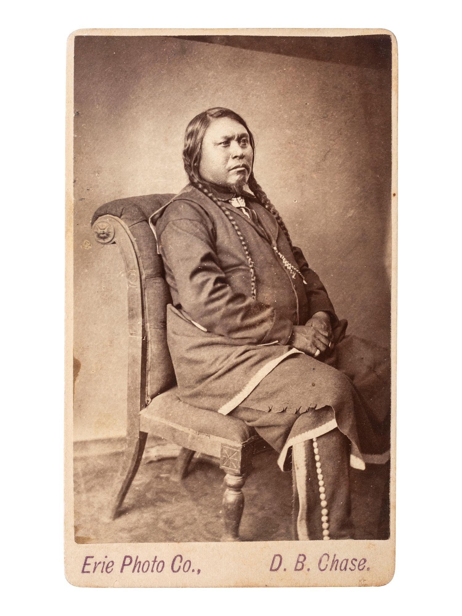 [NATIVE AMERICANS]. CHASE, D.B., photographer. CDV of Ute Chief Ouray. Erie Photo Co., ca 1870s.