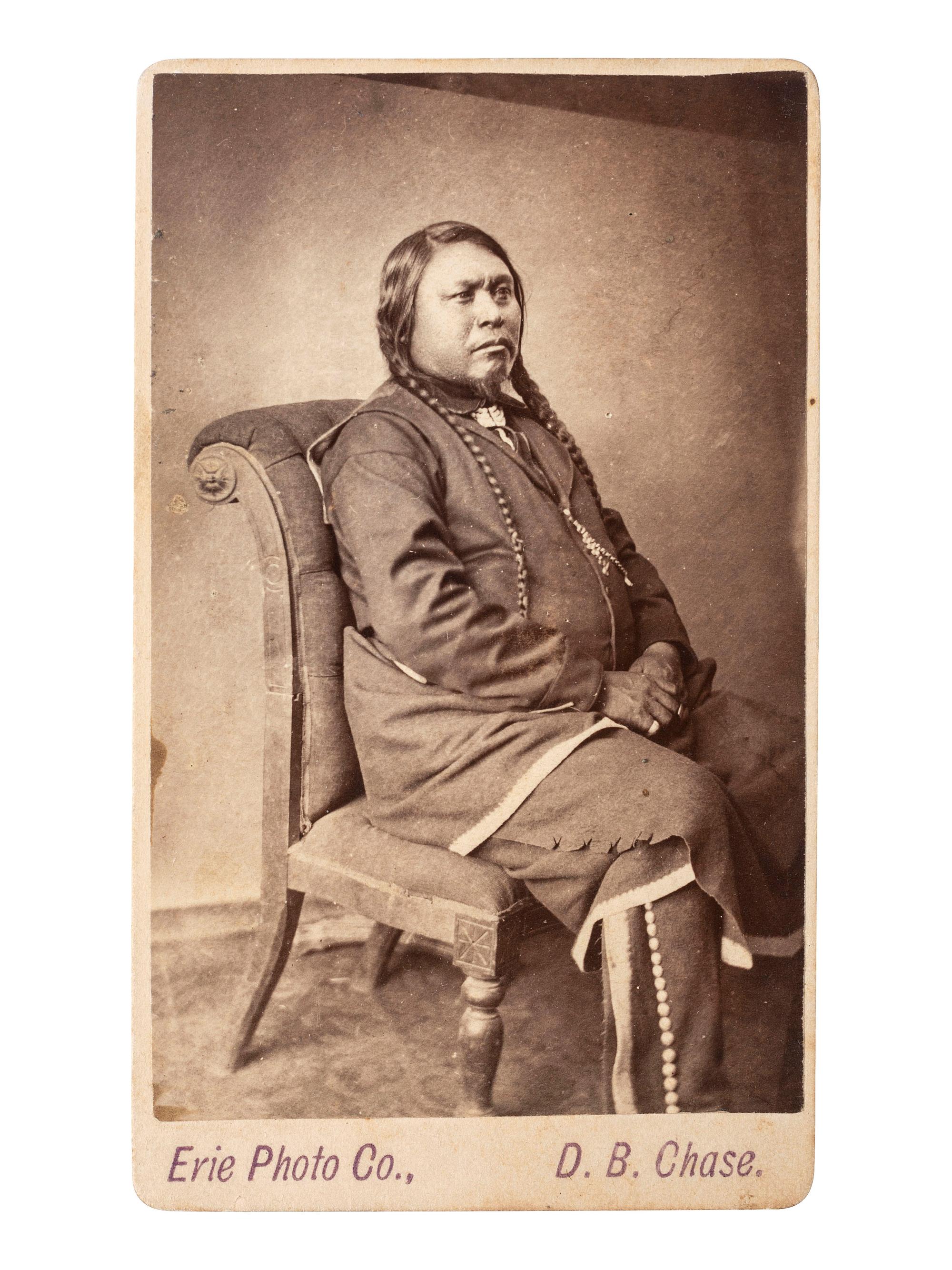 [NATIVE AMERICANS]. CHASE, D.B., photographer. CDV of Ute Chief Ouray. Erie Photo Co., ca 1870s.