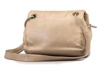 Leather Drawstring Purse, with Brass Sand Cast Ornamentation