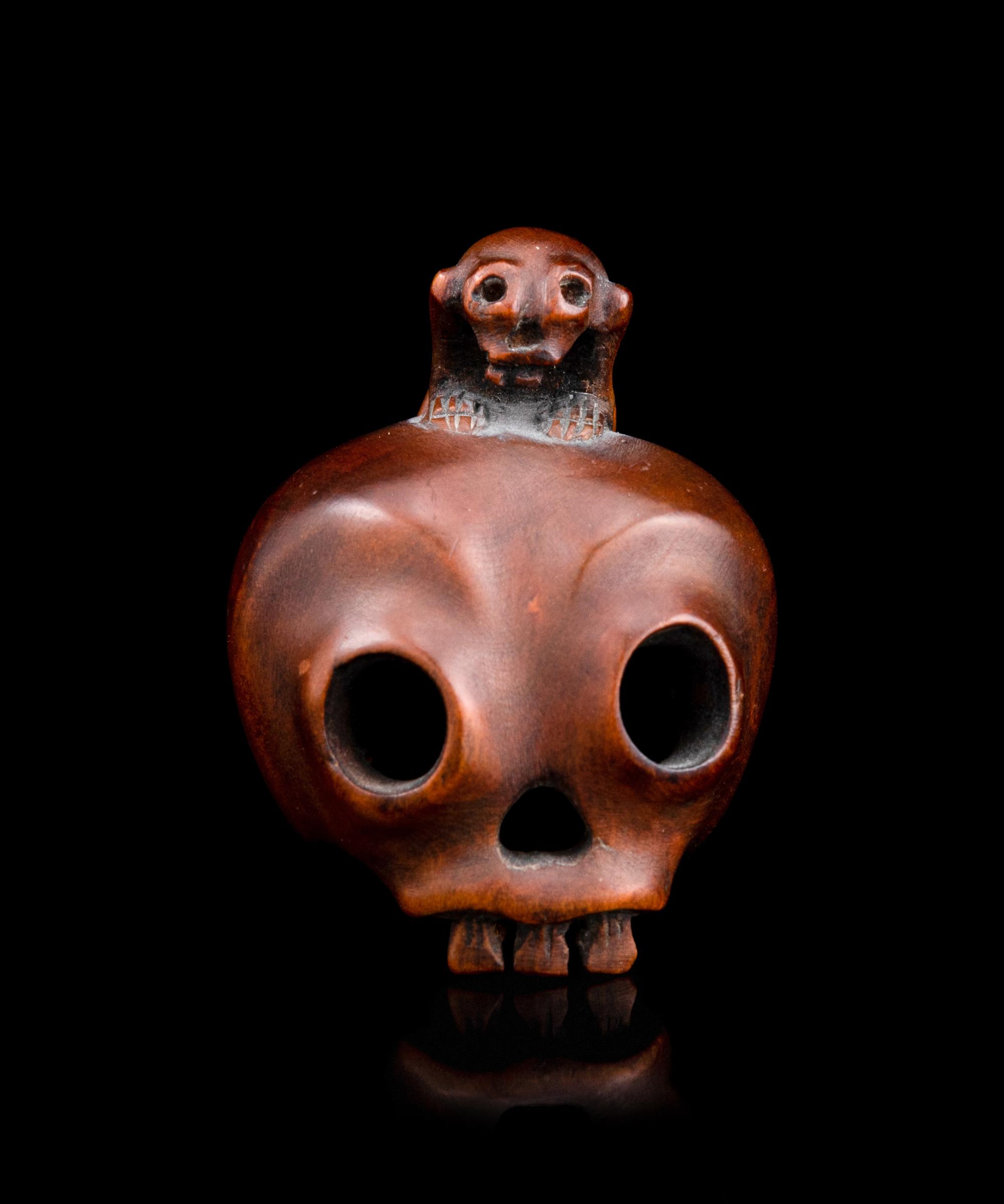 Six Japanese Carved Wood Netsuke