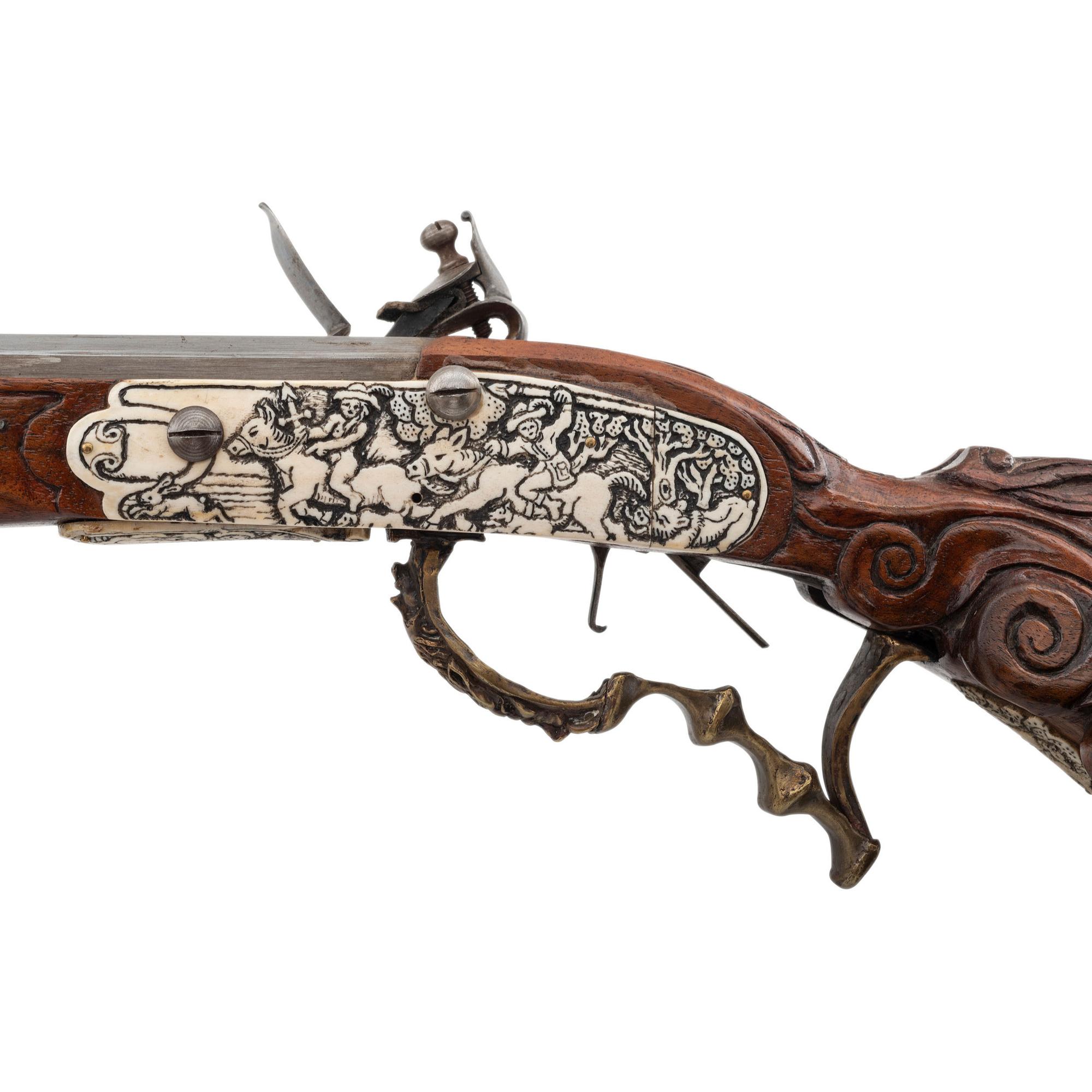 Contemporary Flintlock Rifle with Venus and Adonis Motifs