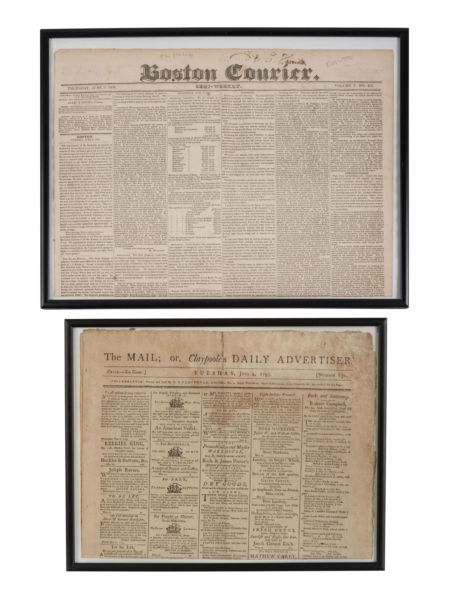 [KENTON, Simon (1755-1836)] -- [BOONE, Daniel (1734-1820)]. Boone Rescued by Kenton, plus.
