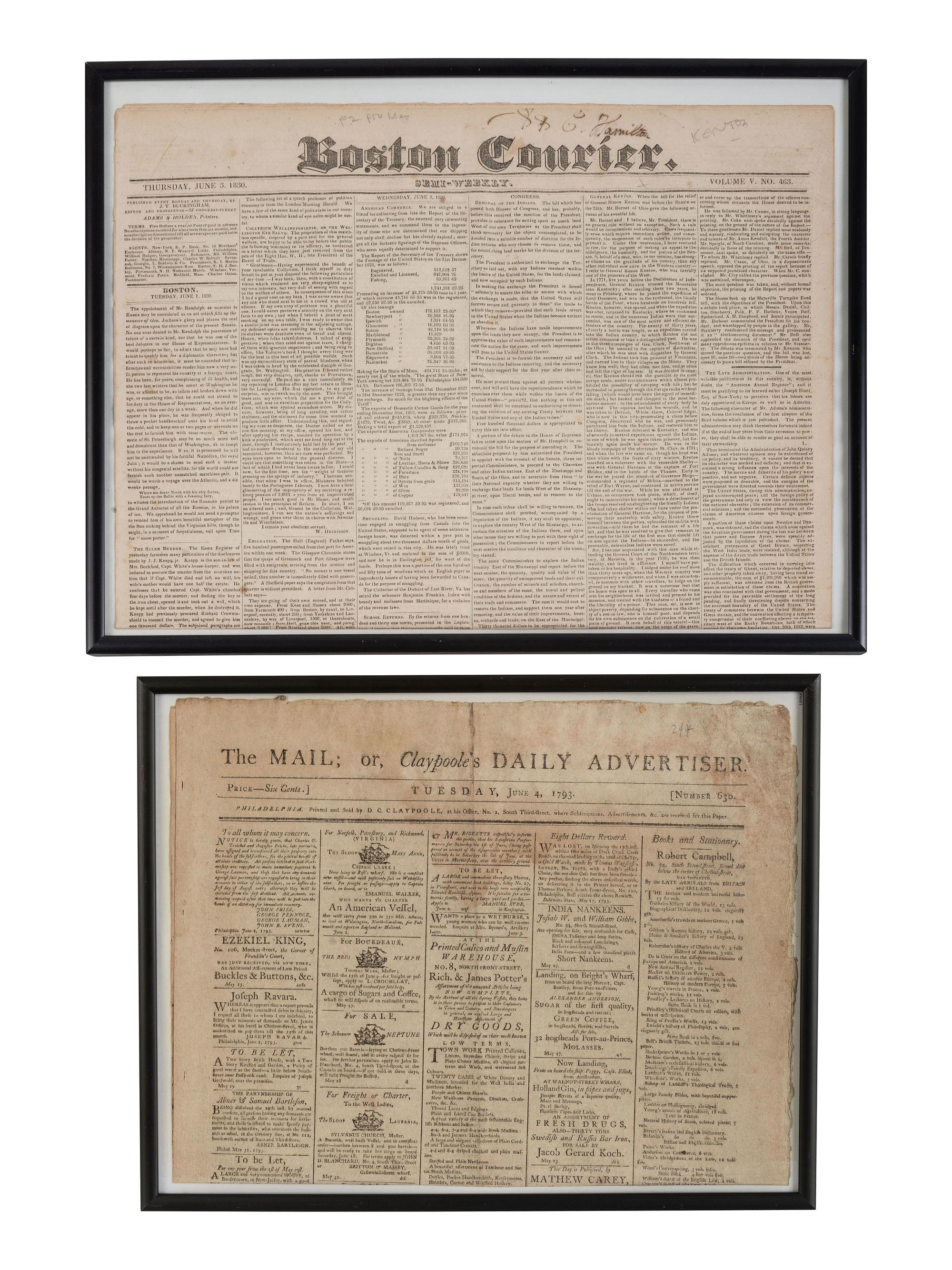 [KENTON, Simon (1755-1836)] -- [BOONE, Daniel (1734-1820)]. Boone Rescued by Kenton, plus.