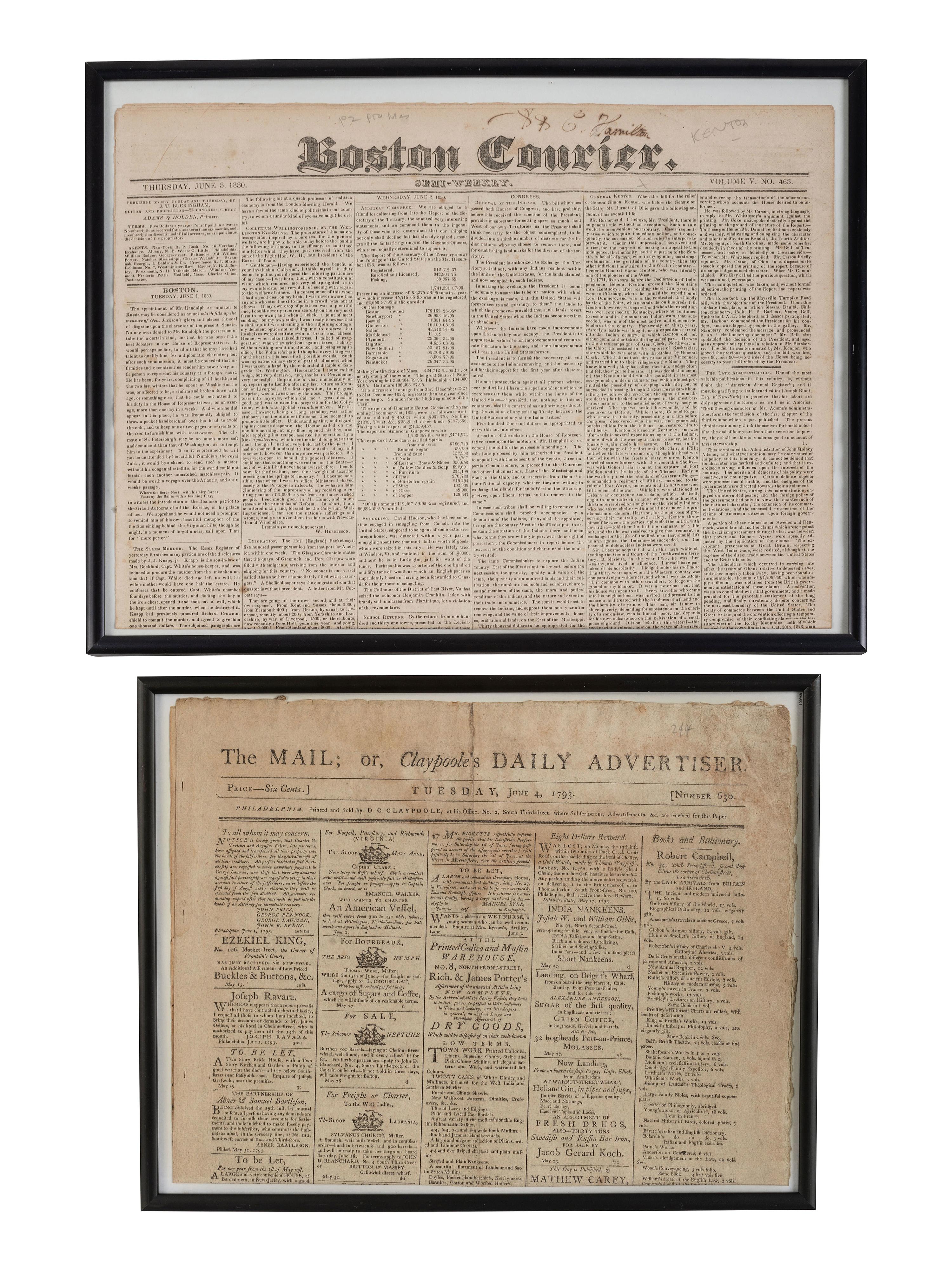 [KENTON, Simon (1755-1836)] -- [BOONE, Daniel (1734-1820)]. Boone Rescued by Kenton, plus.