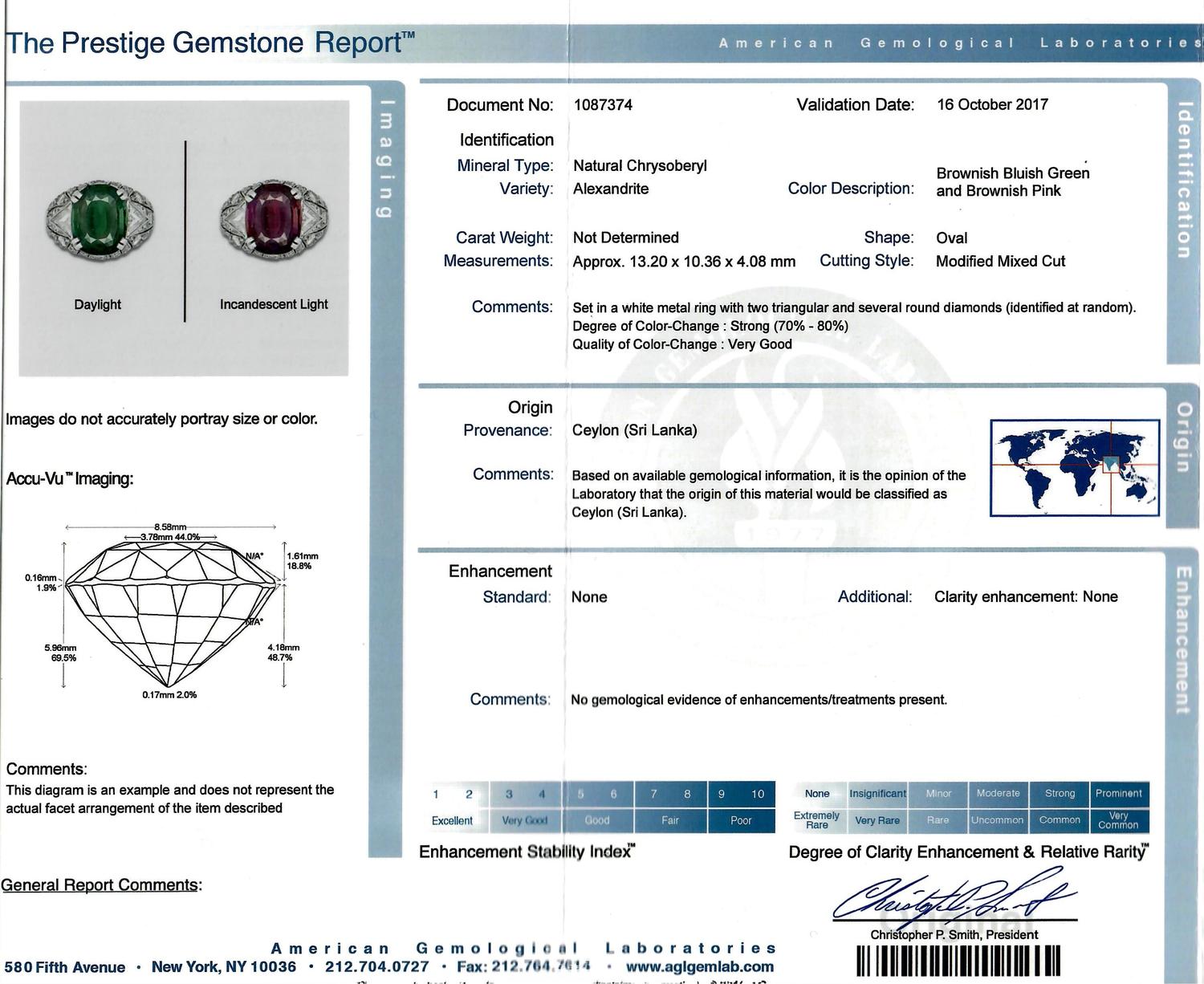 ALEXANDRITE AND DIAMOND RING