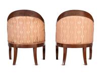 A Pair of Empire Style Silk Upholstered Armchairs